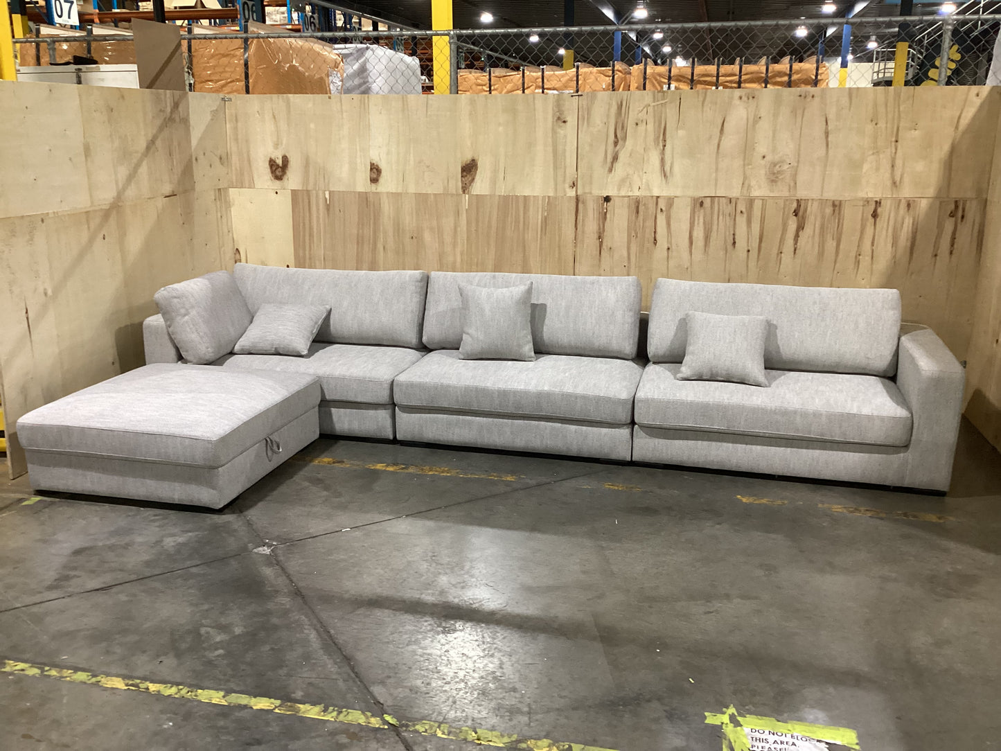 NSW MT24514 Aspect 2S LAF+Armless 2S+2S RAF+Ottoman Storage Fancy Silverstreak