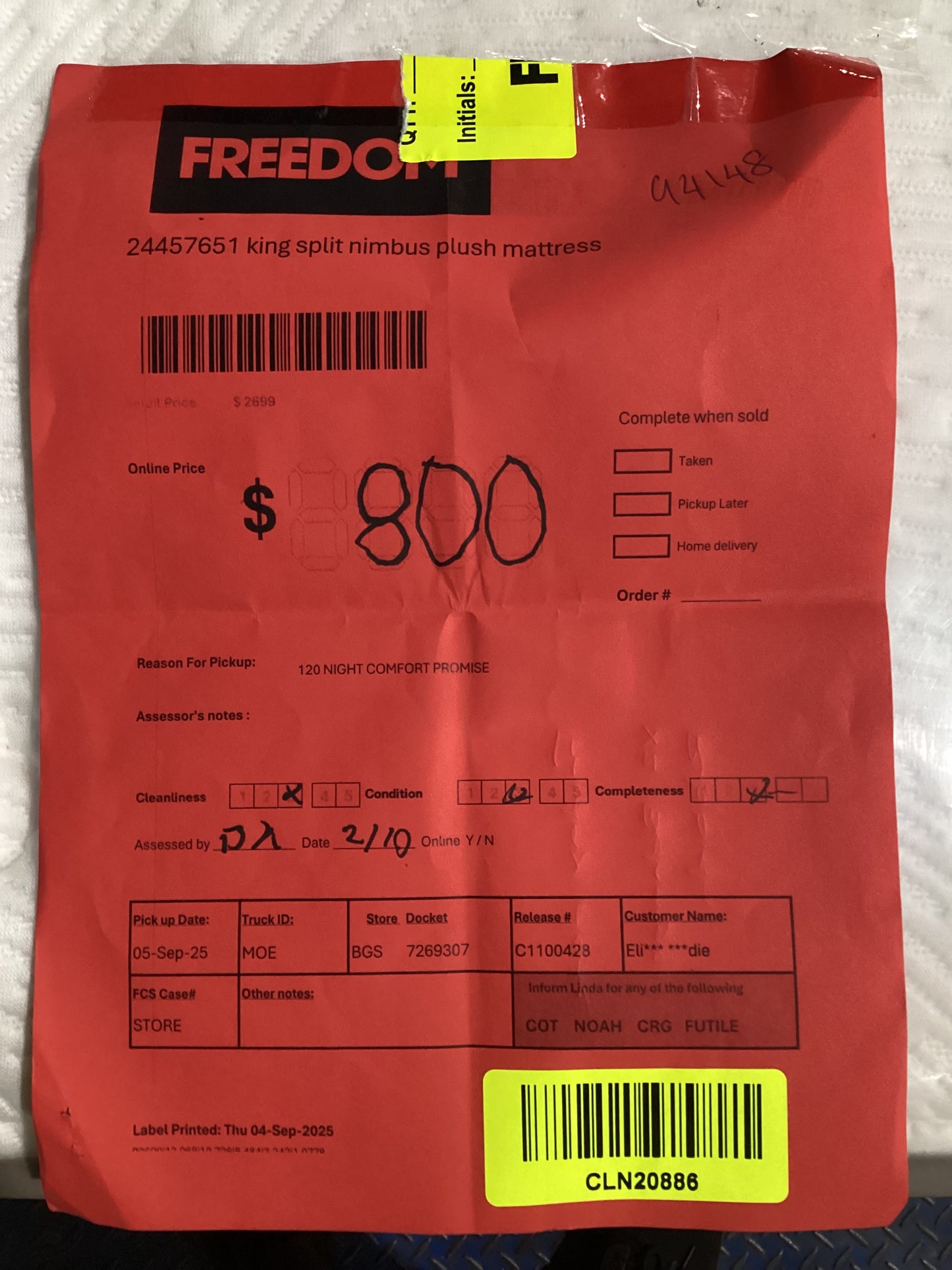 NSW CLN20886 King Split Numbus Plush Mattress