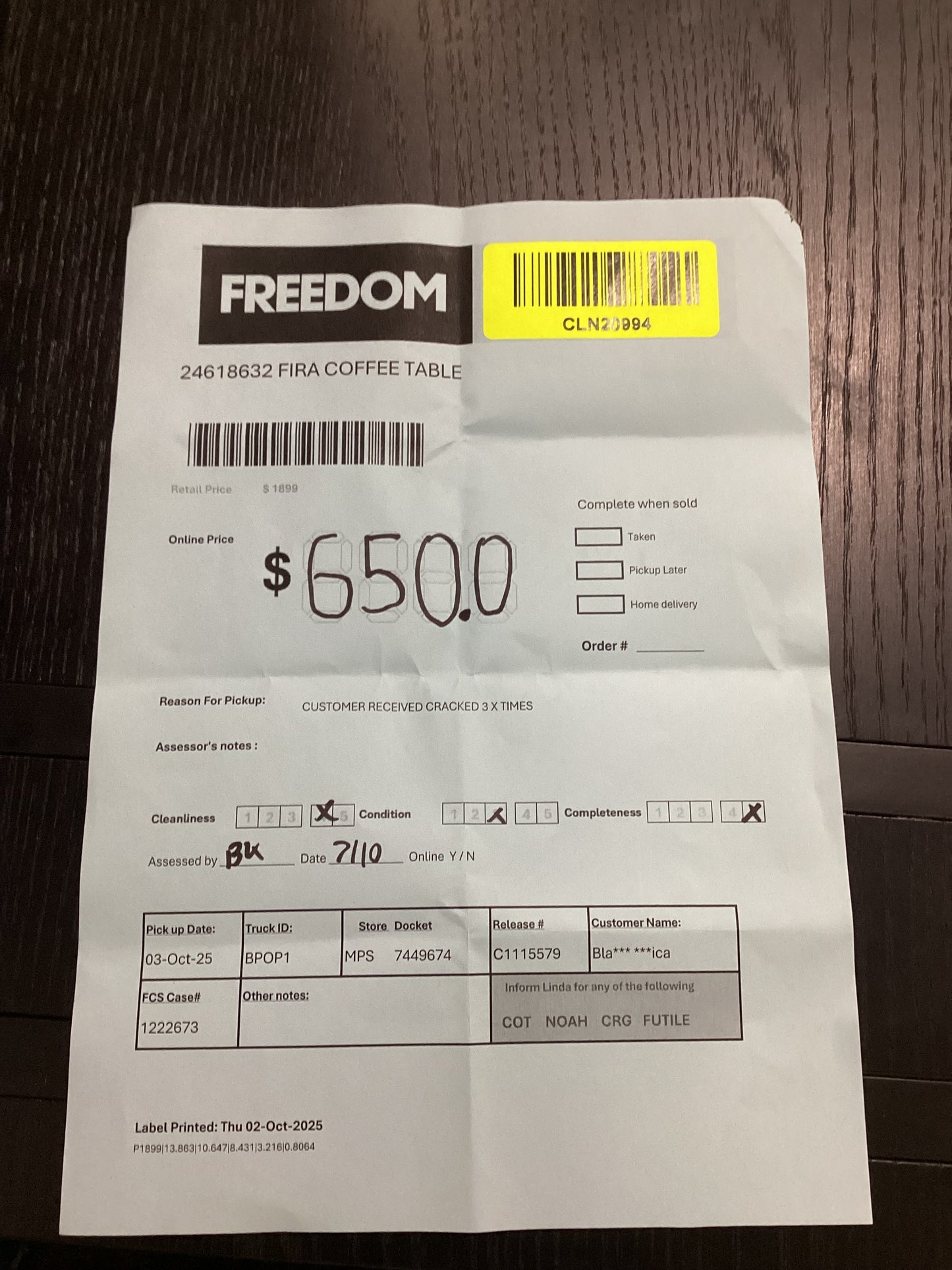 NSW CLN20994 Fira Coffee Table