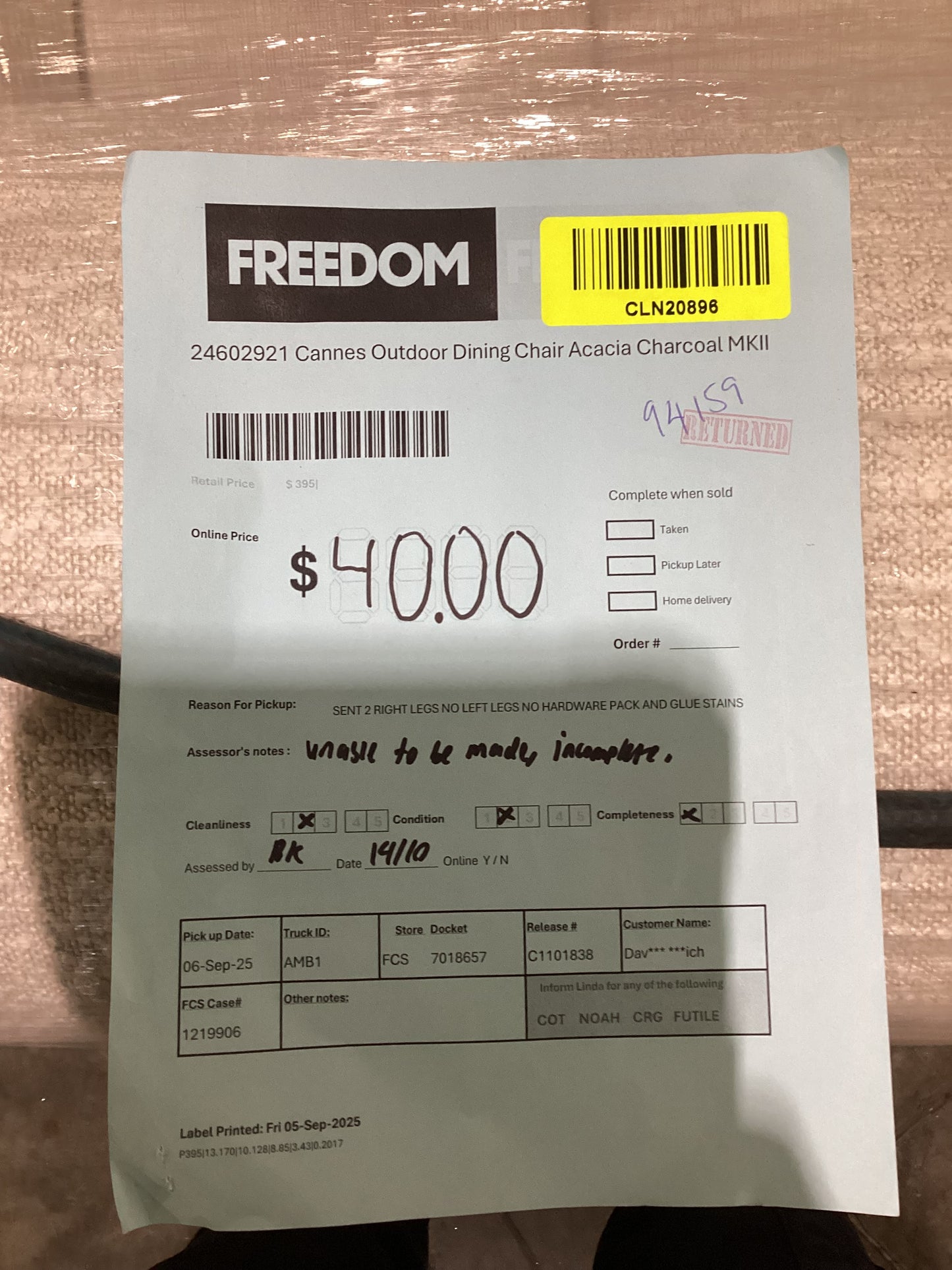 NSW CLN20896 Cannes Outdoor Dining Chair Acacia Charcoal MKII