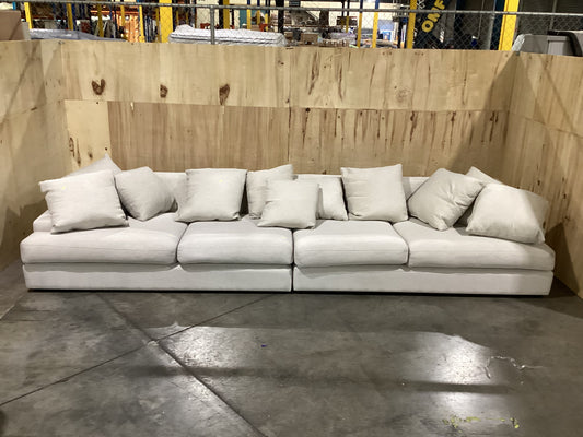NSW MT24523 Noosa Deep Modular Sofa 3S RAF+3S LAF Carrick Snow