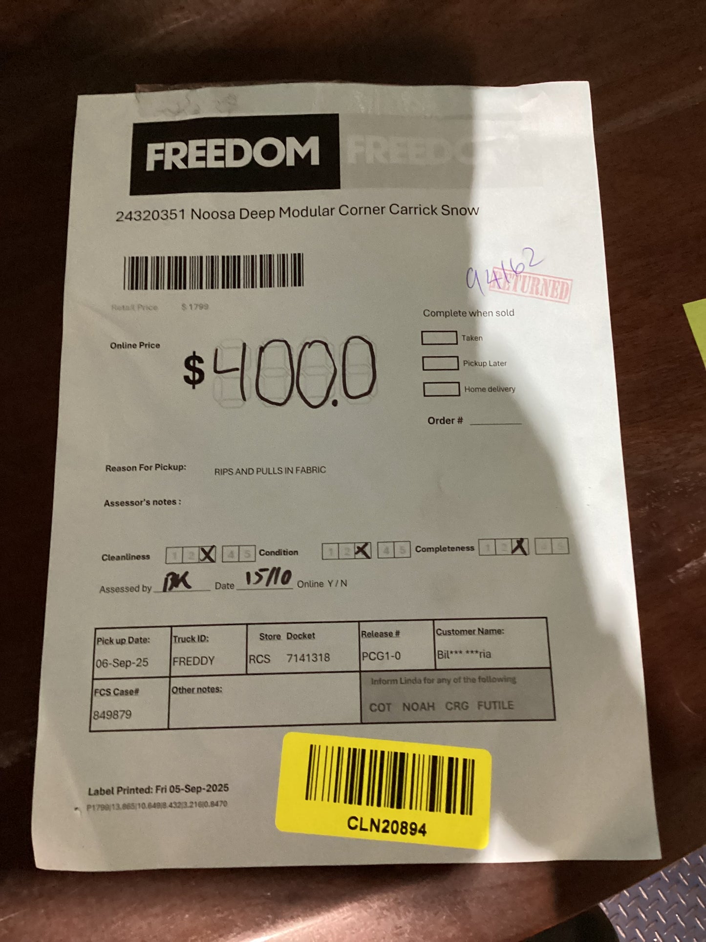 NSW CLN20894 Noosa Deep Modular Corner Carrick Snow