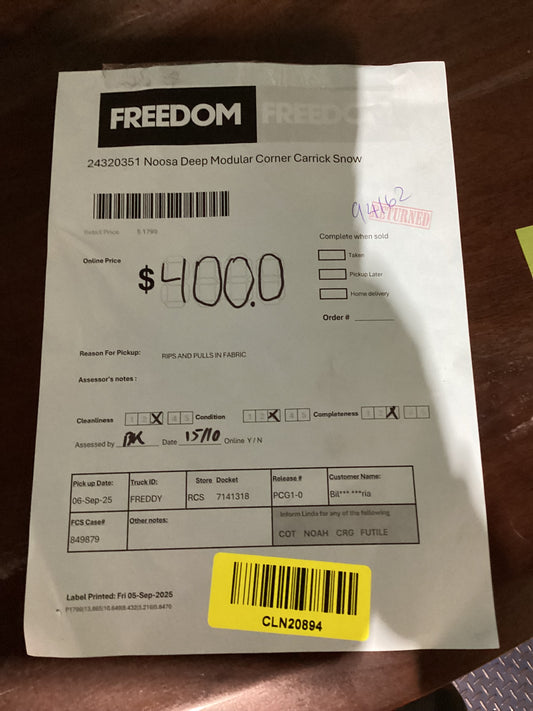 NSW CLN20894 Noosa Deep Modular Corner Carrick Snow