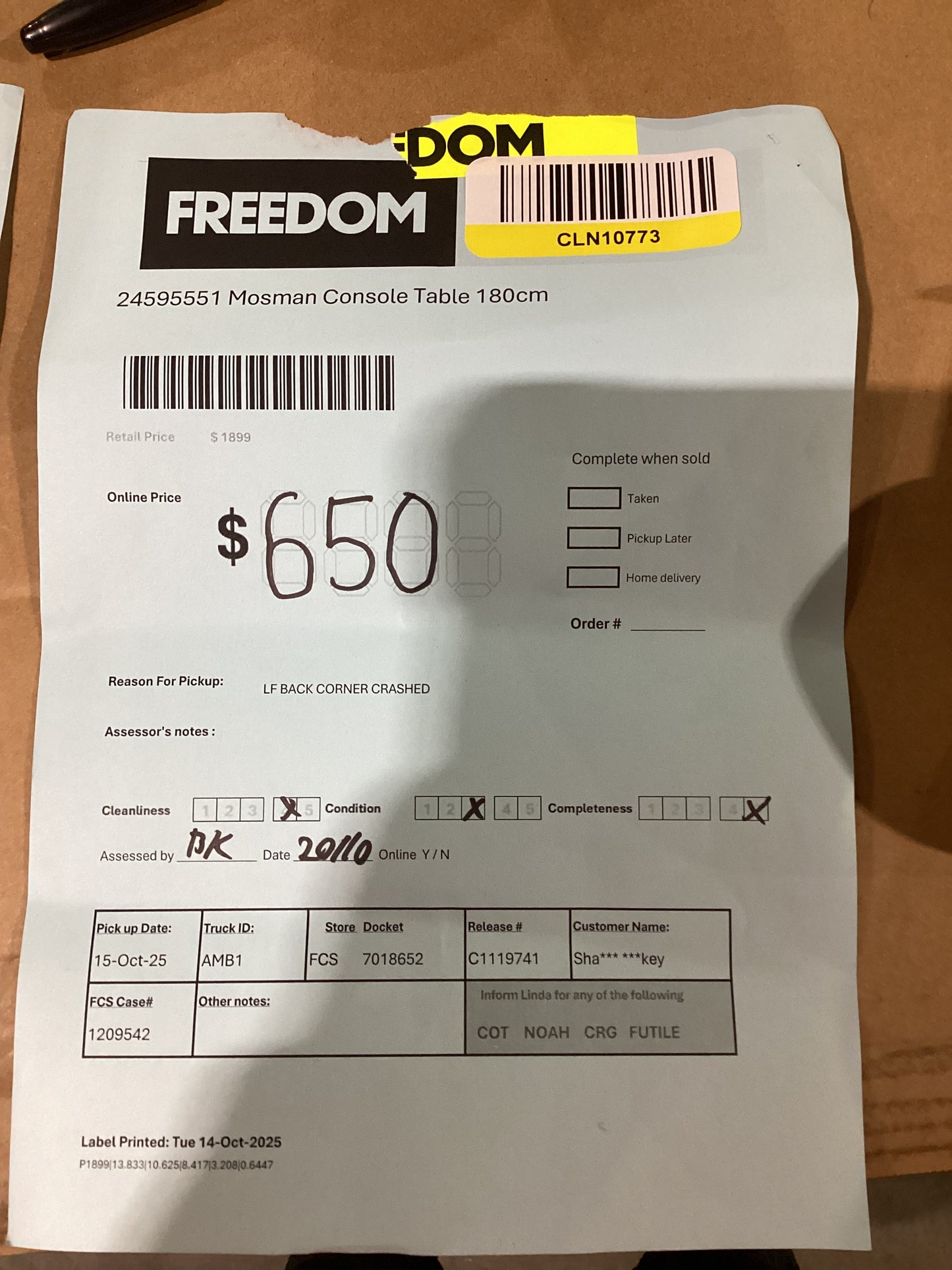 NSW CLN10773 Mosman Console Table 180cm