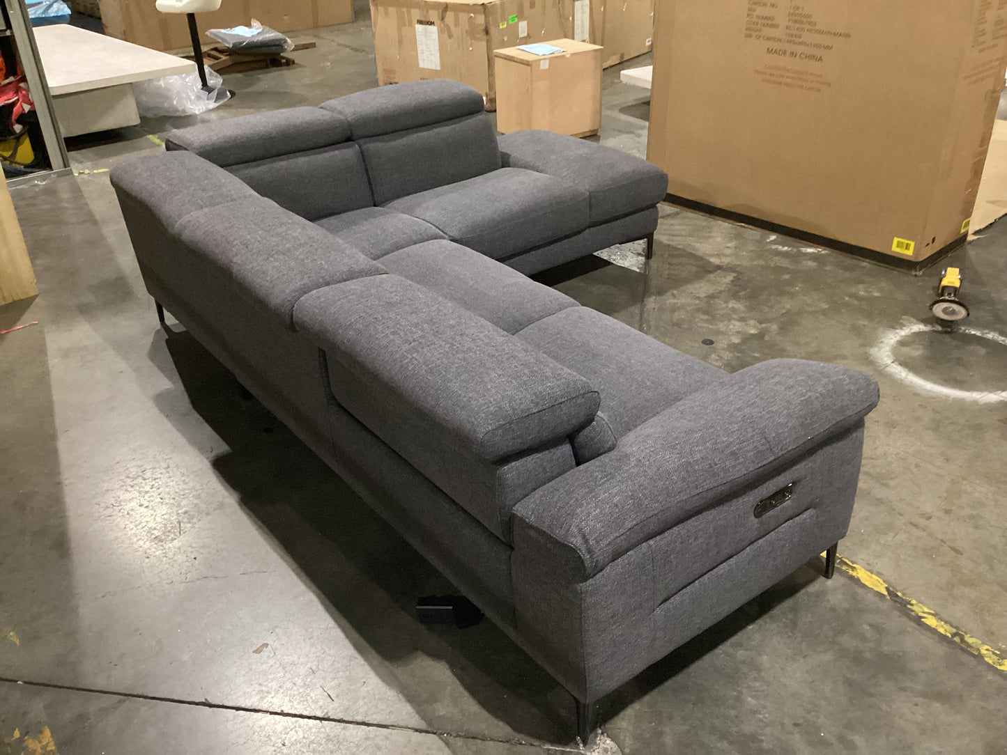 NSW MT24530 Cora Electric Recliner Modular 3S LAF (1 Motion) +Corner Terminal RAF Piero Slate