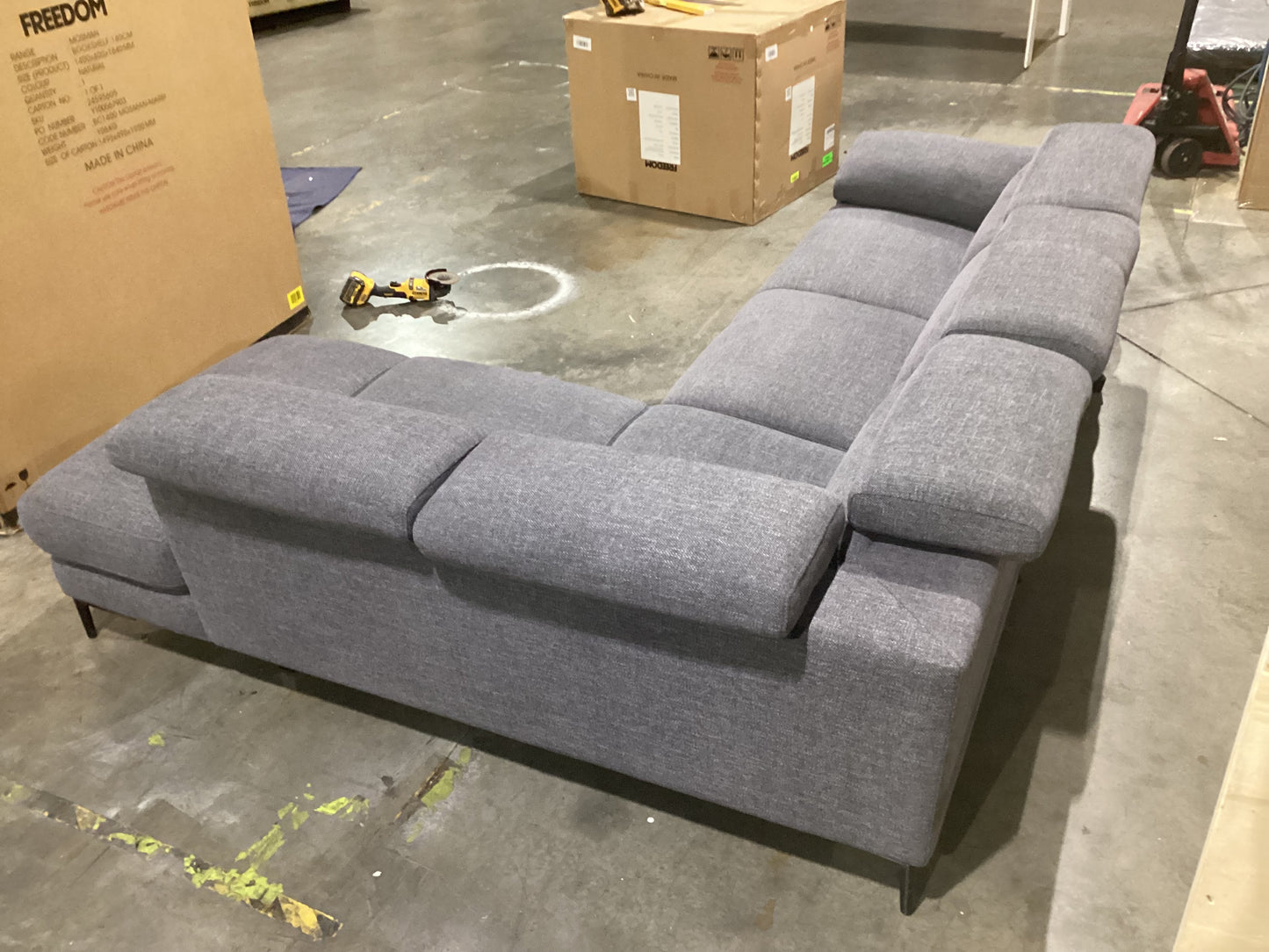 NSW MT24530 Cora Electric Recliner Modular 3S LAF (1 Motion) +Corner Terminal RAF Piero Slate