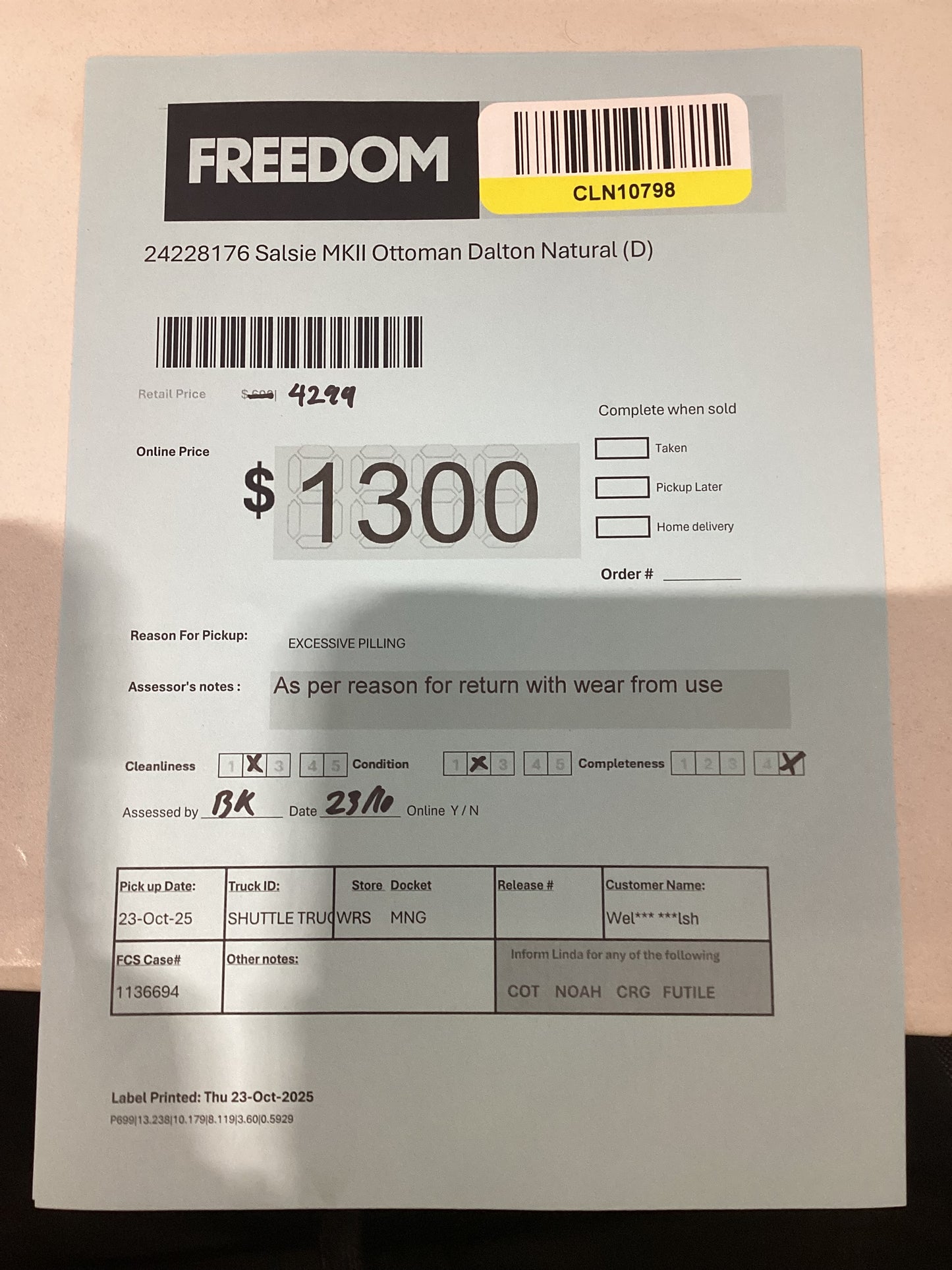 NSW MT24532 Salsie MK II Modular 2*Corner+2*Armless+Ottoman Dalton Natural