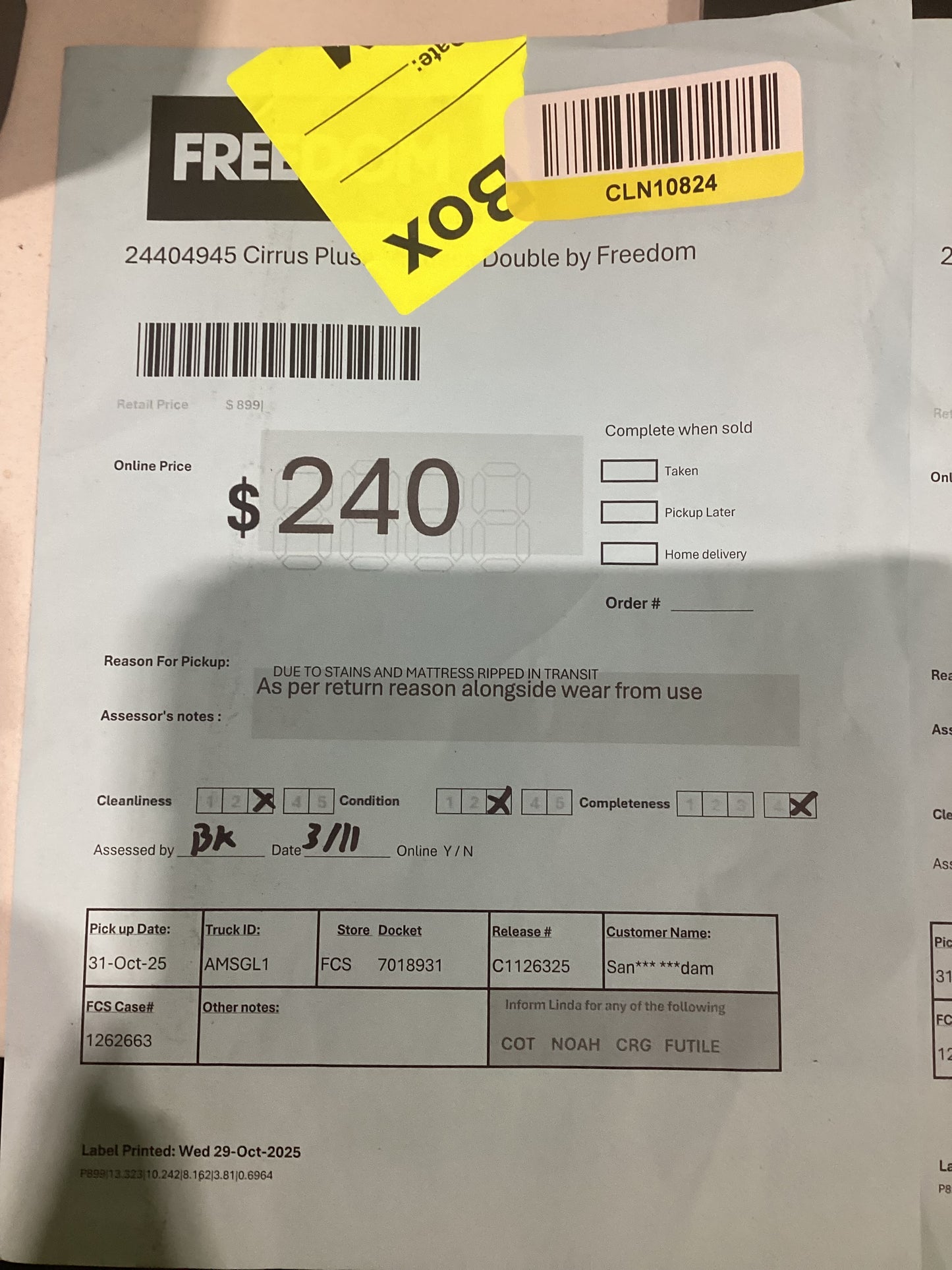 NSW CLN10824 Cirrus Plush Mattress Double By Freedom