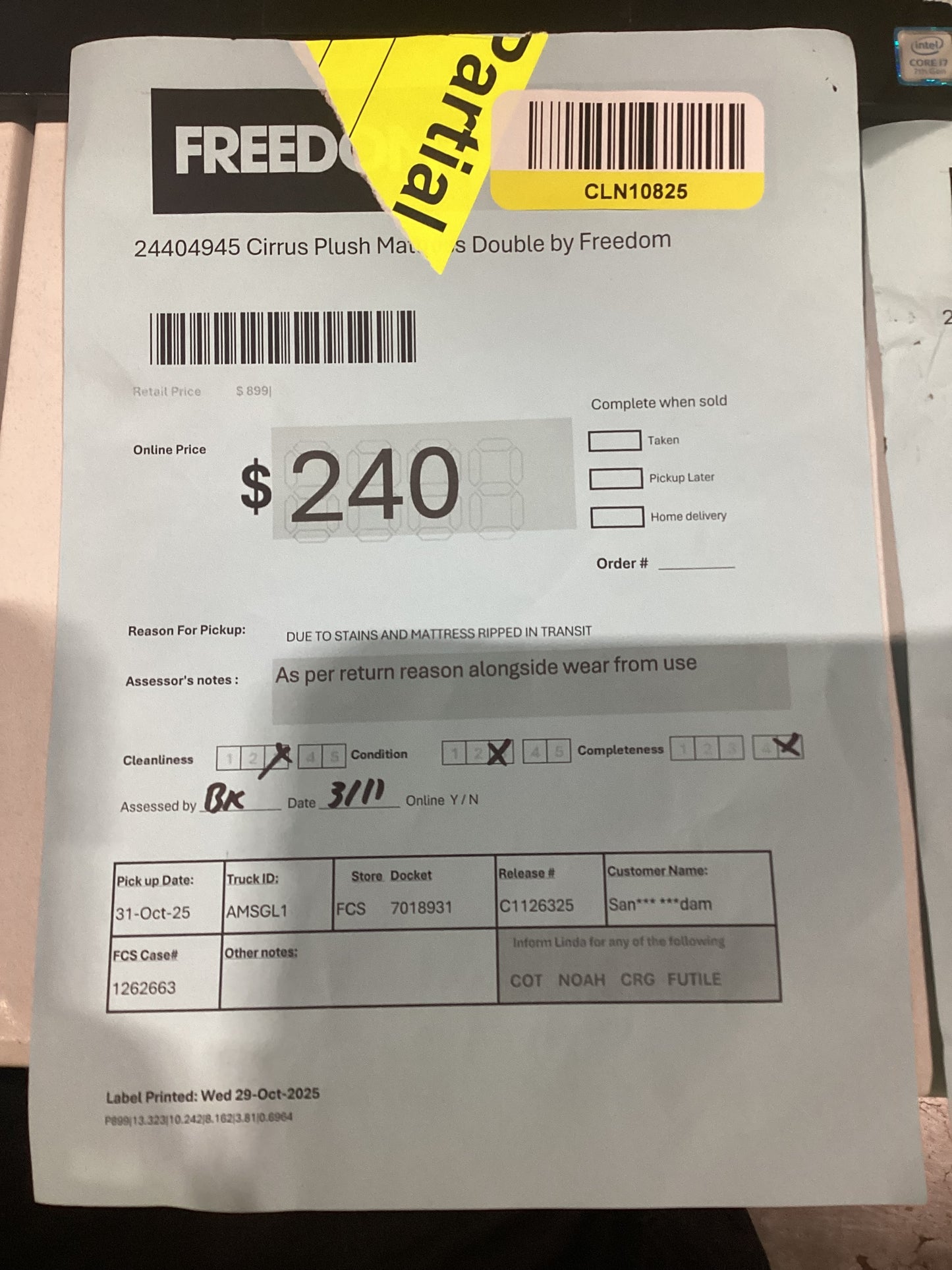 NSW CLN10825 Cirrus Plush Mattress Double By Freedom