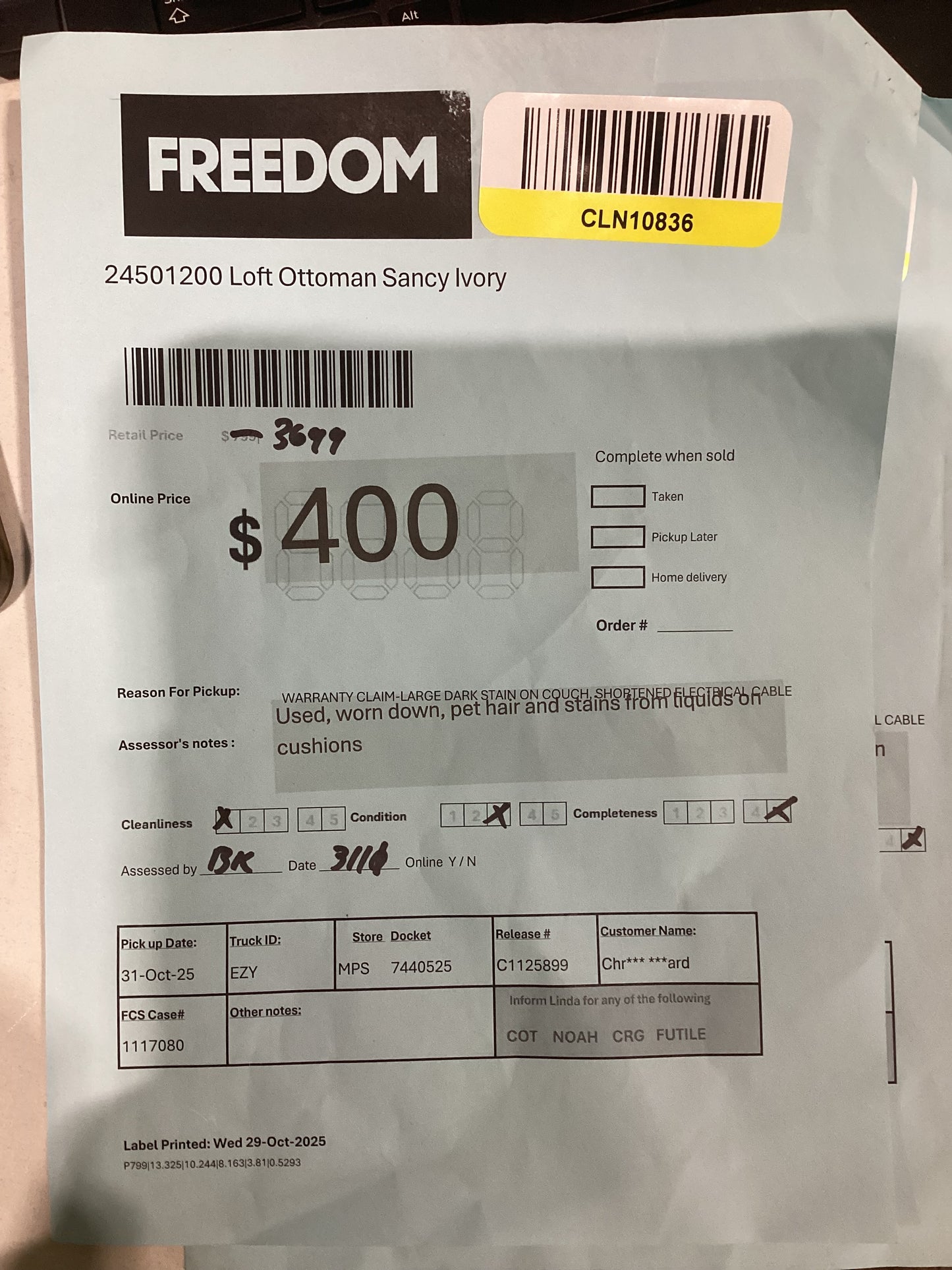 NSW MT24537 Loft Modular 1.5S RAF+Ottoman+Storage Rmrest + Armless 1.5S LAF Sancy Ivory (Copy)