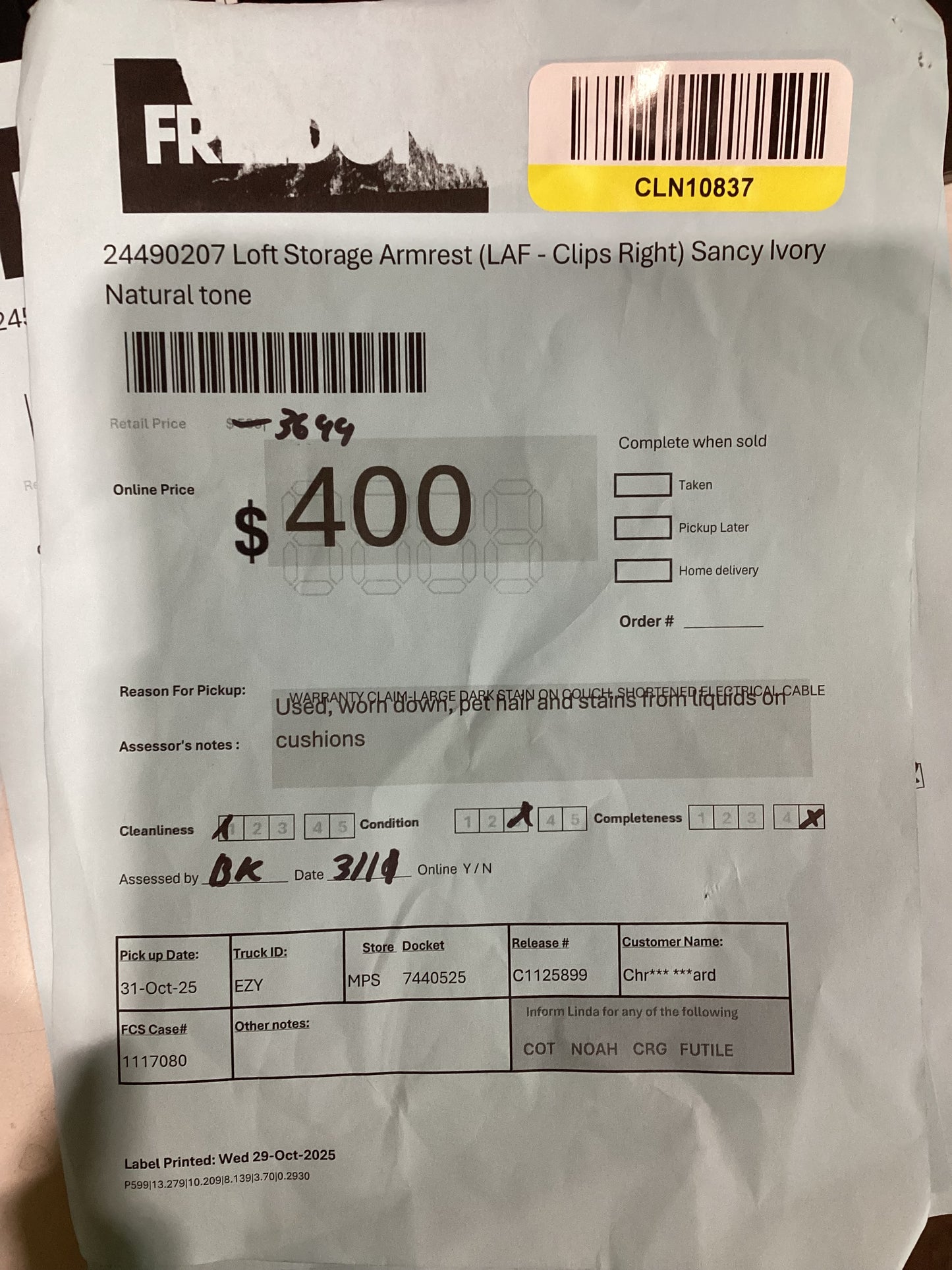 NSW MT24537 Loft Modular 1.5S RAF+Ottoman+Storage Rmrest + Armless 1.5S LAF Sancy Ivory (Copy)