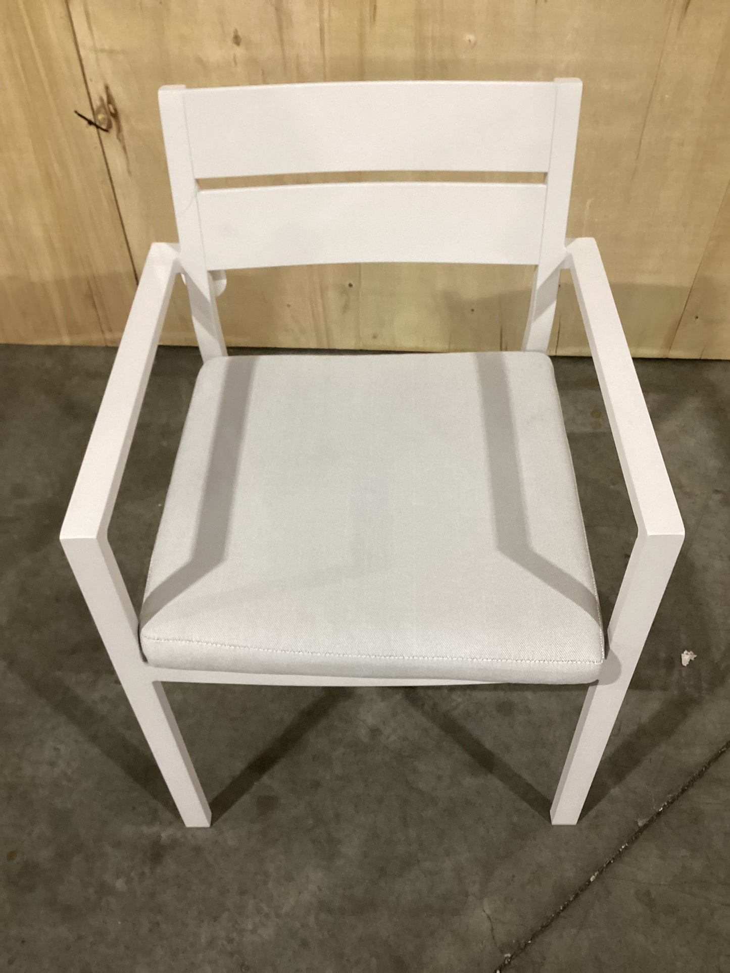 NSW CLN10855 Ataman Outdoor Dining Chair Aluminium Off White
