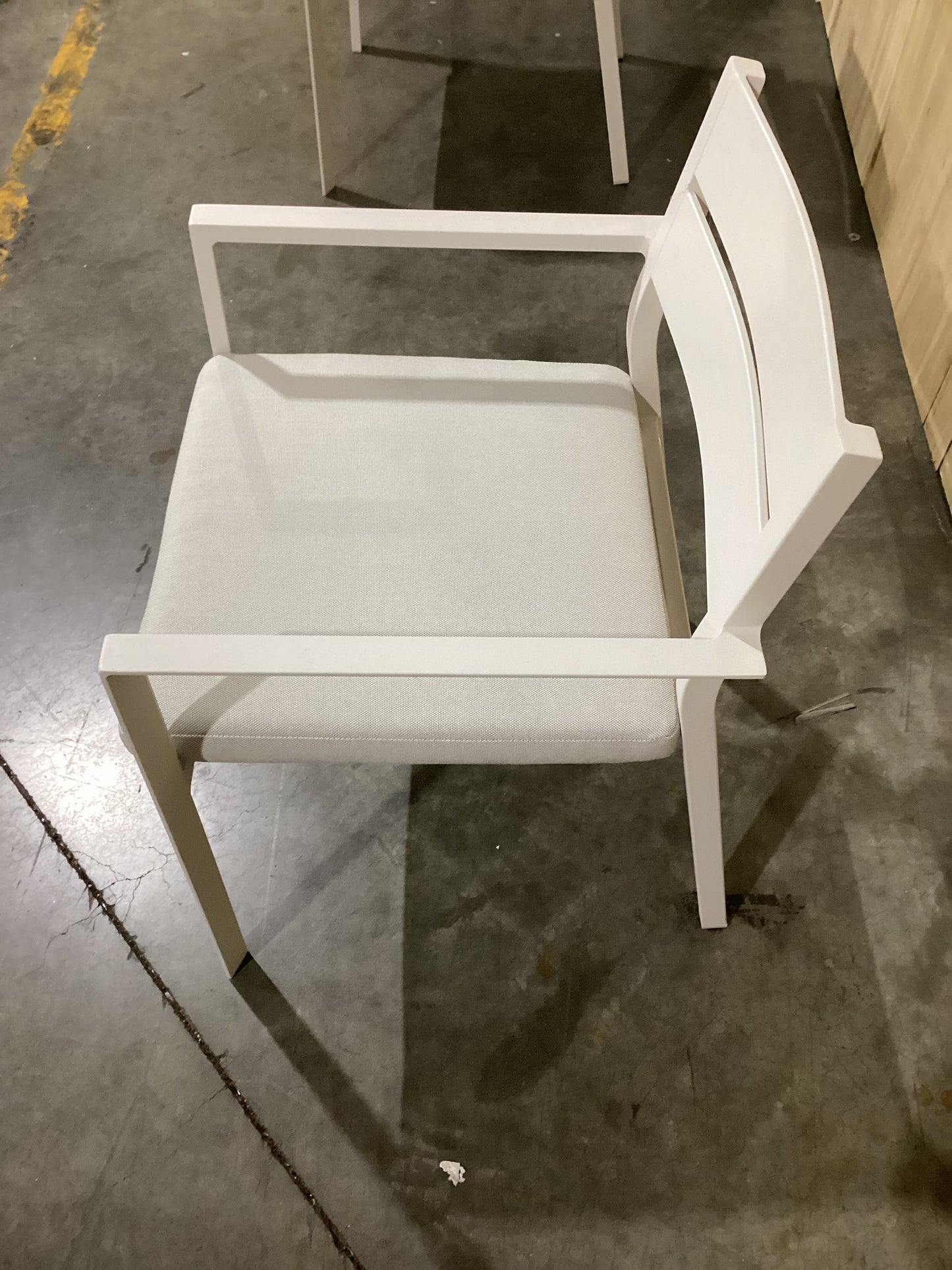 NSW CLN10855 Ataman Outdoor Dining Chair Aluminium Off White