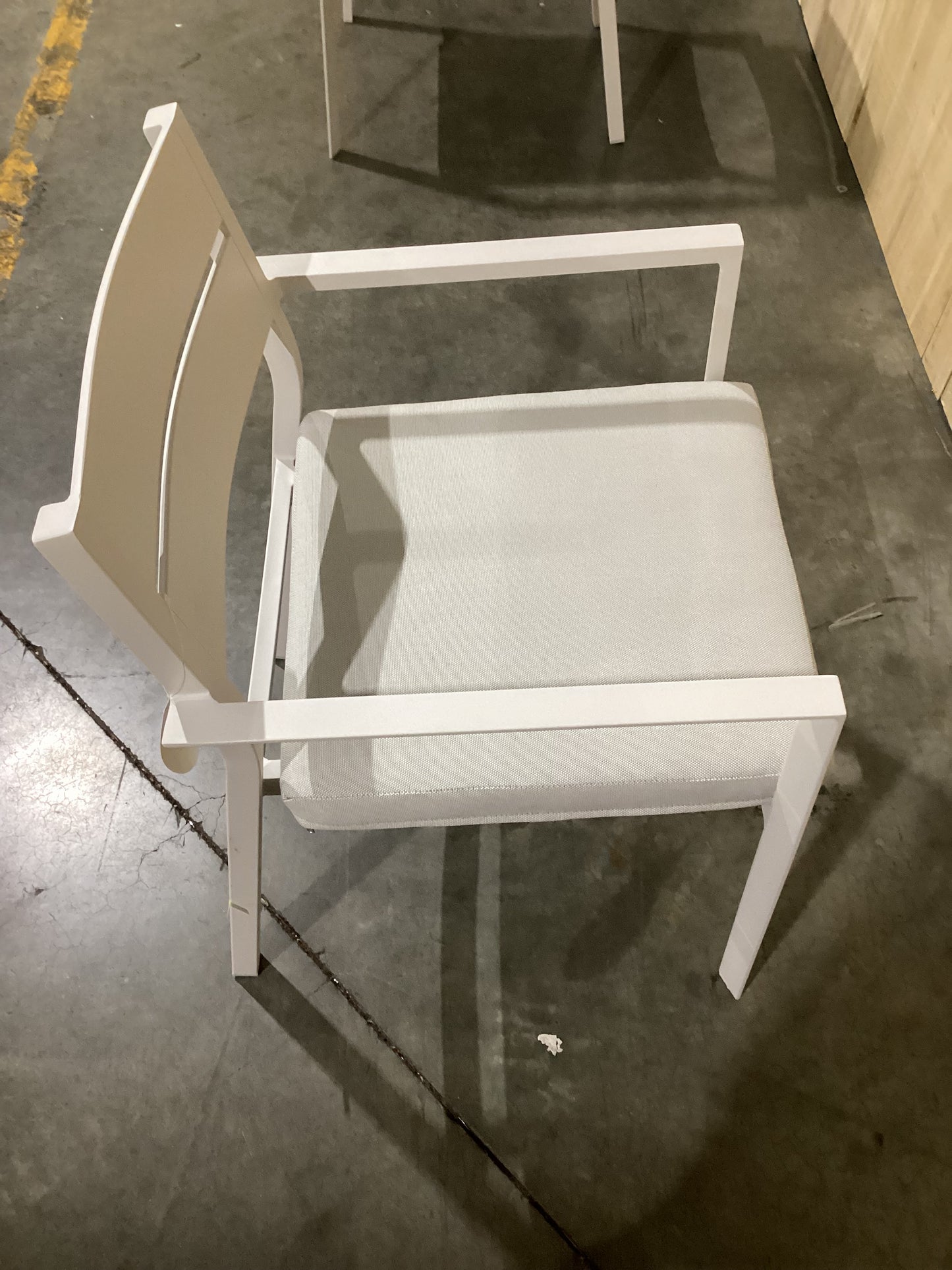 NSW CLN10855 Ataman Outdoor Dining Chair Aluminium Off White