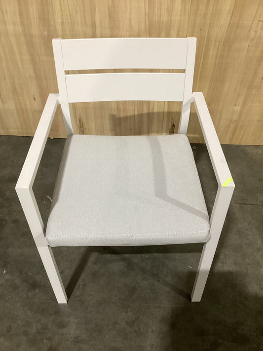 NSW CLN10854 Ataman Outdoor Dining Chair Aluminium Off White