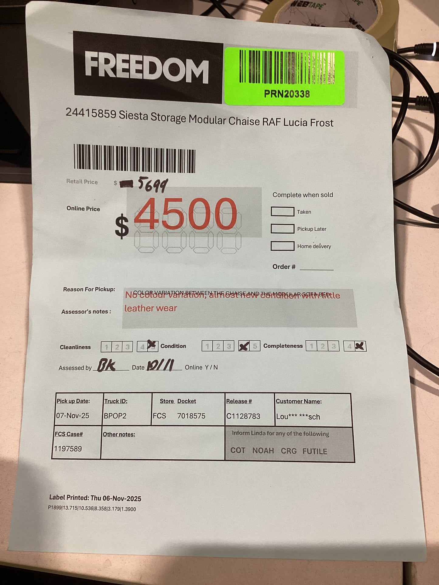 NSW MT24540 Siesta Modular Sofa Bed 2.5S LAF|Chaise RAF Lucia Frost