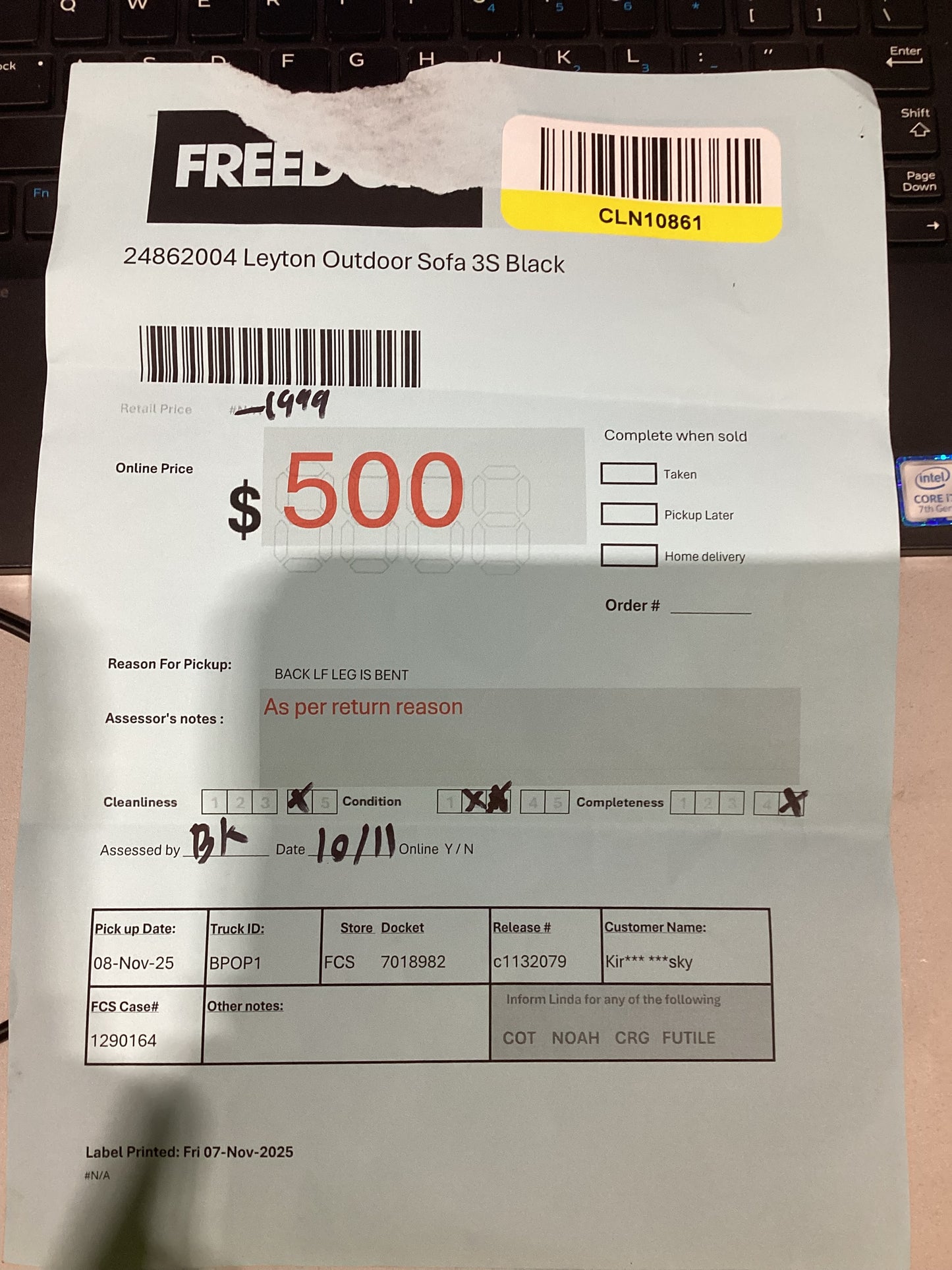 NSW CLN10861 Leyton Outdoor Sofa 3S Black