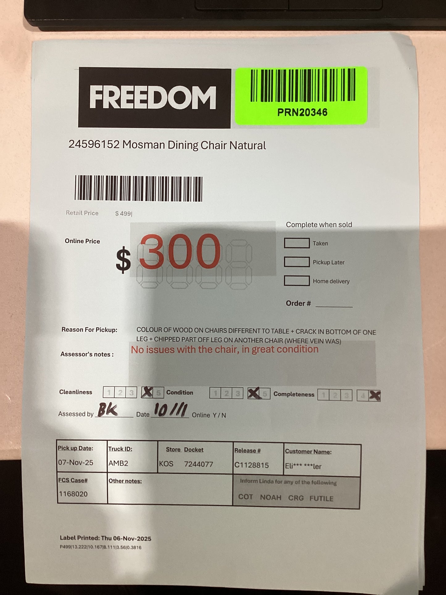 NSW PRN20346 Mosman Dining Chair Natural