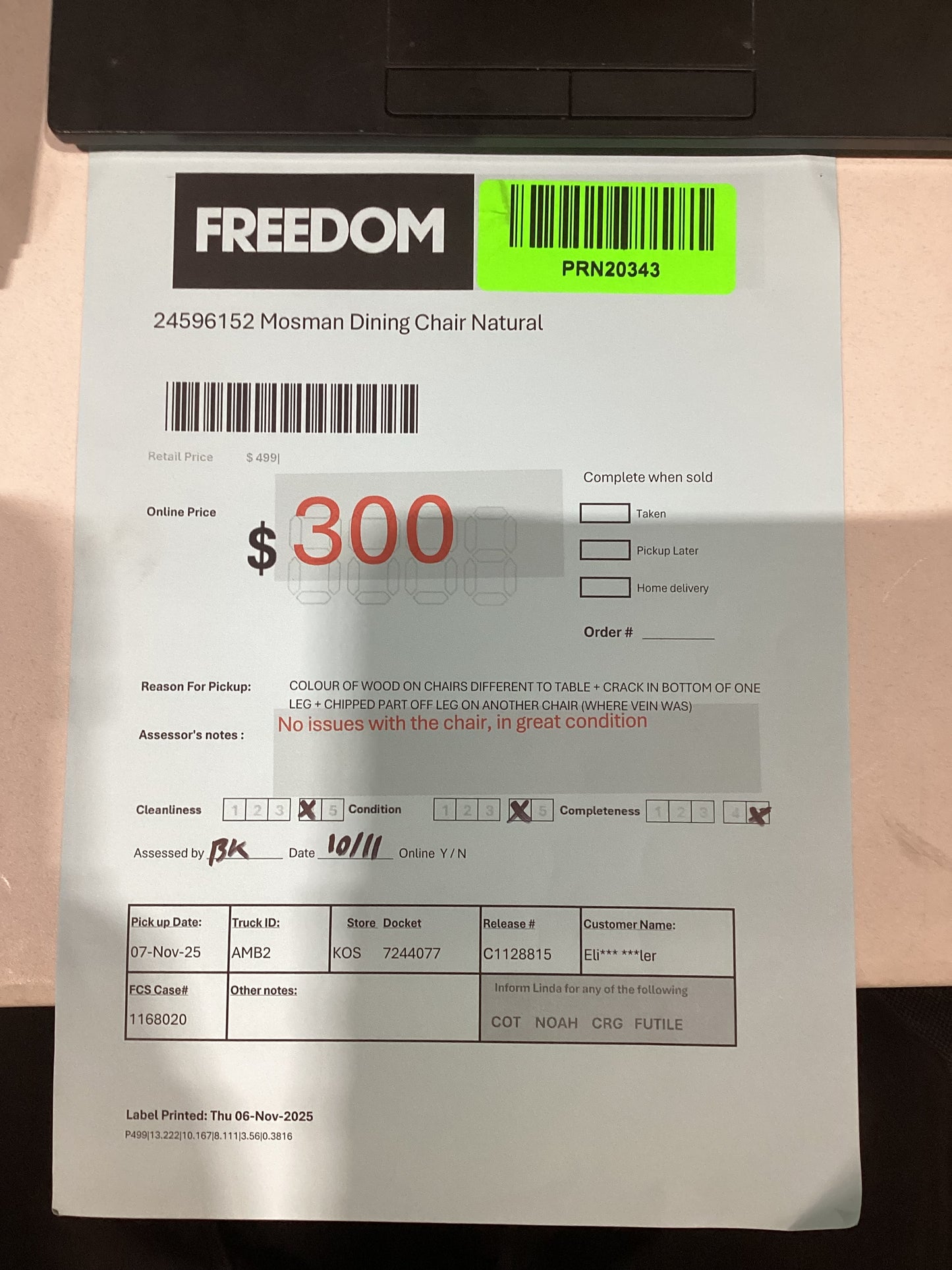 NSW PRN20343 Mosman Dining Chair Natural