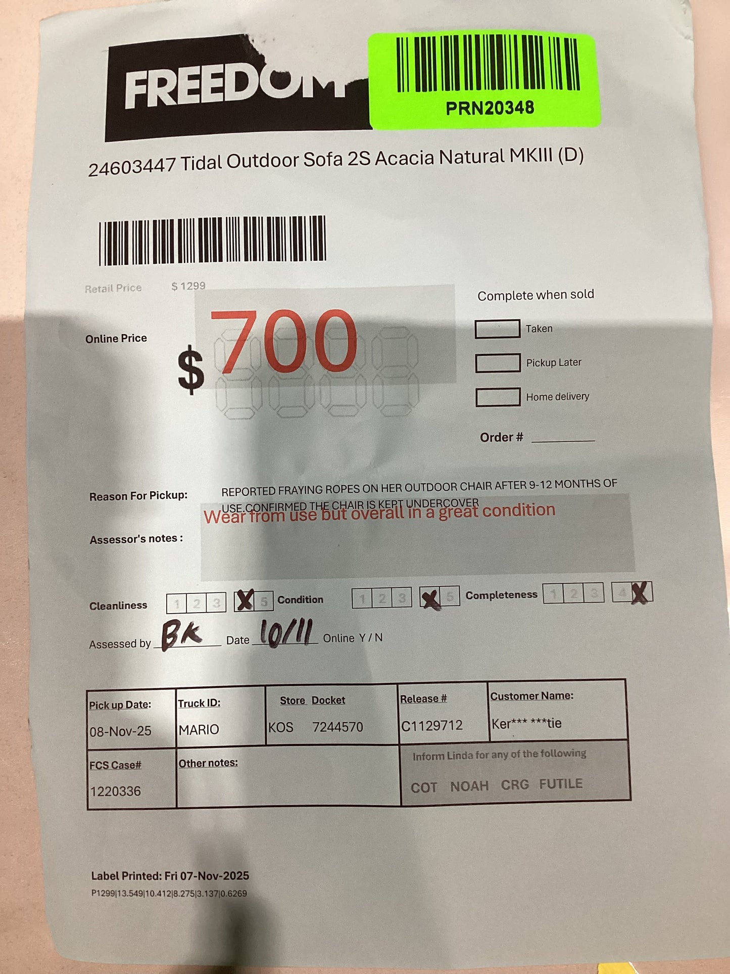 NSW PRN20348 Tidal Outdoor Sofa 2S Acacia Natural MKIII