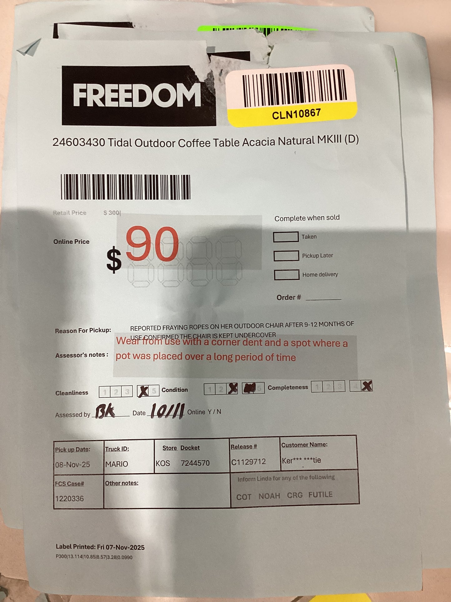 NSW CLN10867 Tidal Outdoor Coffee Table Acacia Natural MKIII