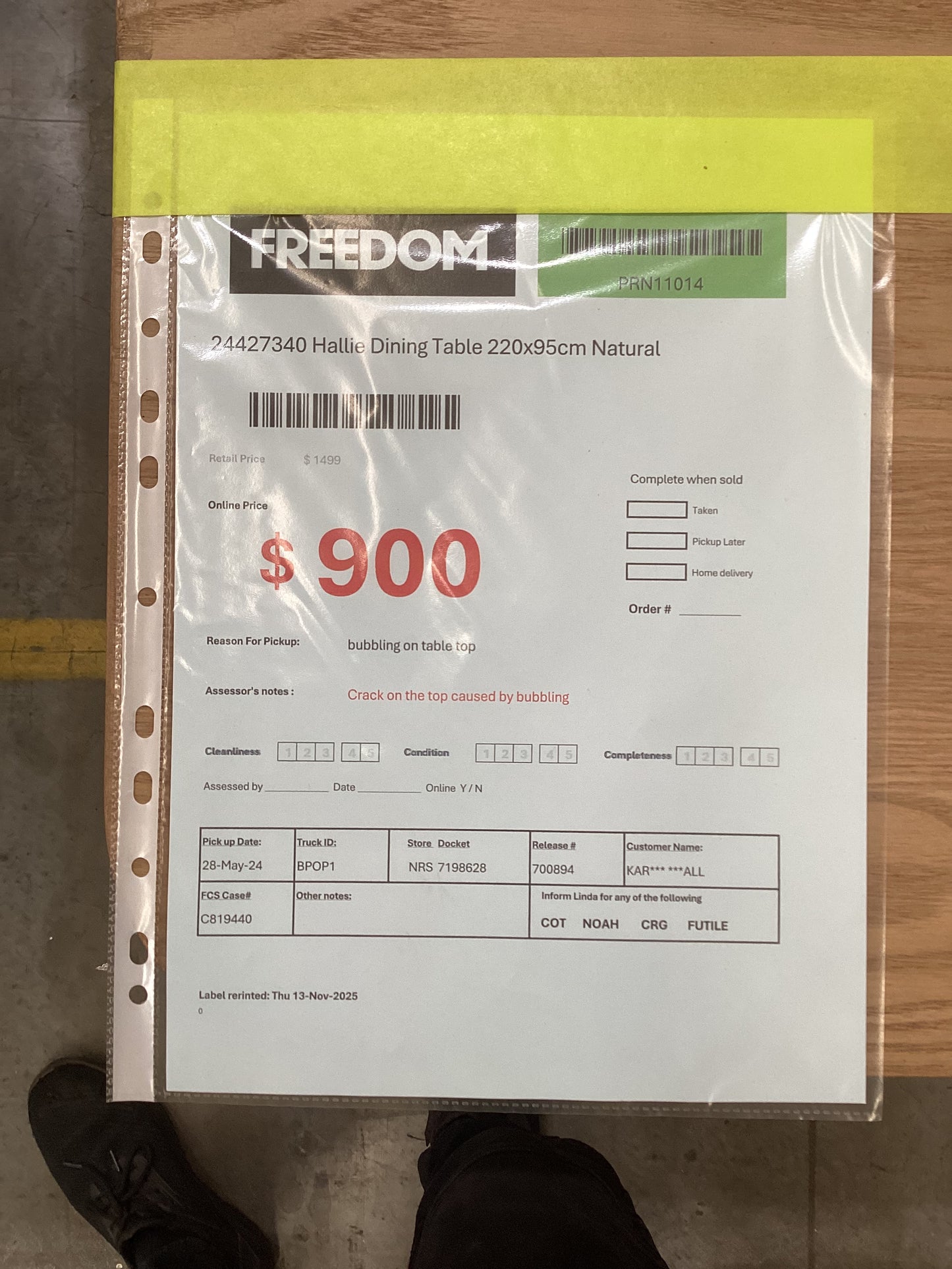 NSW PRN11014 Hallie Dining Table 220X95Cm  Natural M30