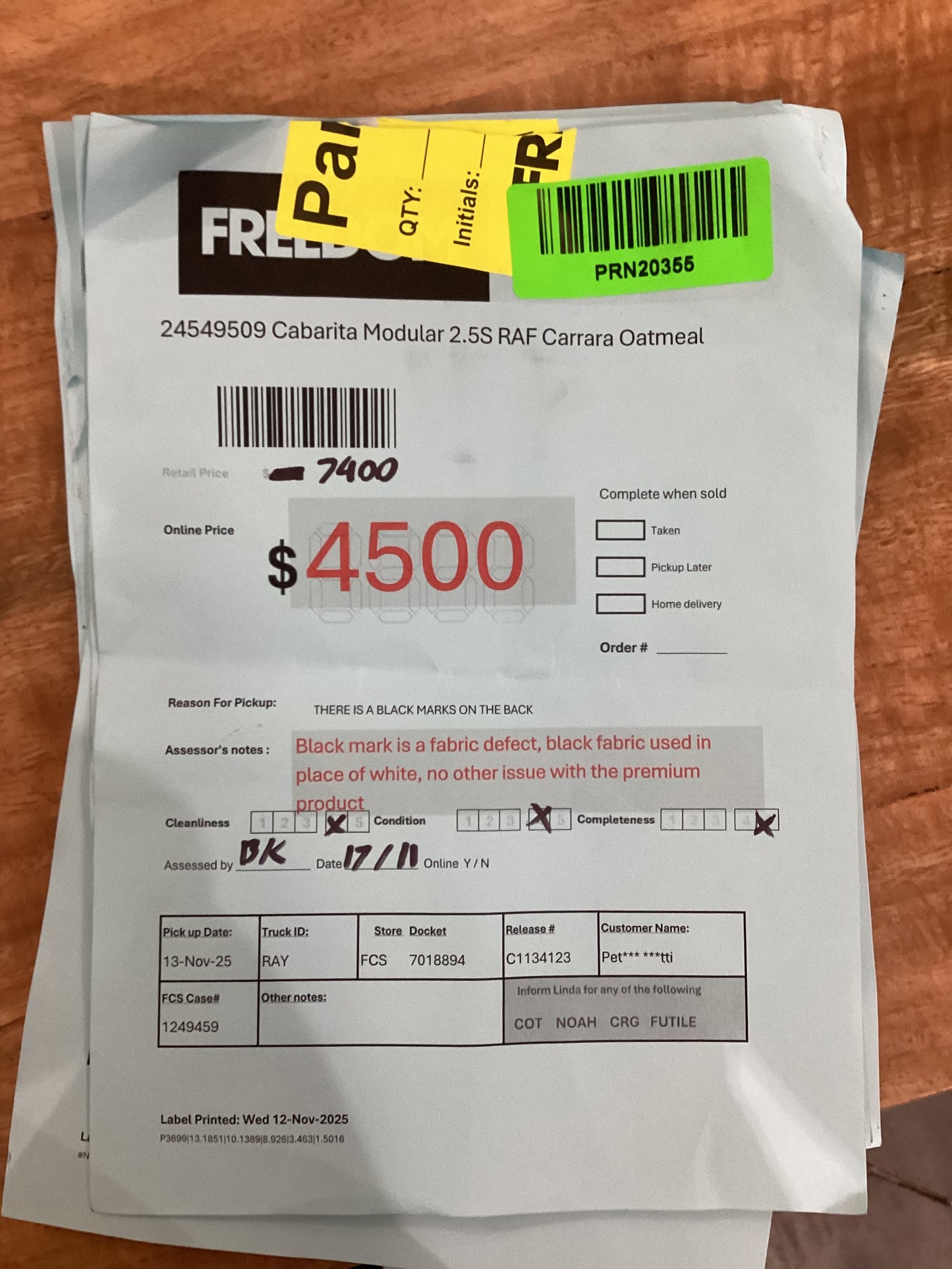 NSW MT24556 Cabarita Modular Terminal LAF+2.5S RAF Carrara Oatmeal