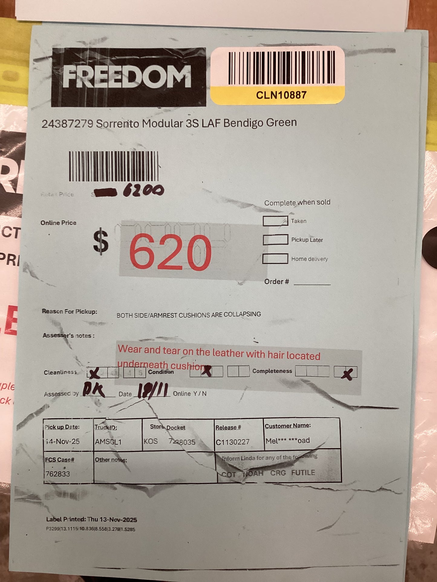 NSW MT24557 Sorrento Modular Chaise RAF+3S LAF Bendigo Green