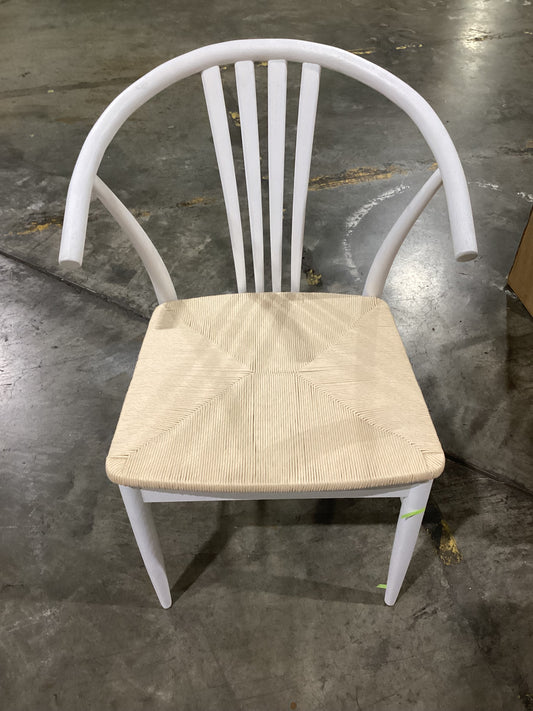 NSW CLN10889 Wishbone Dining Chair White/Natural MKI