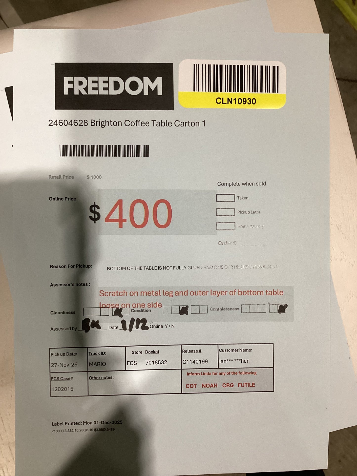 NSW MT24586 Brighton Coffee Table