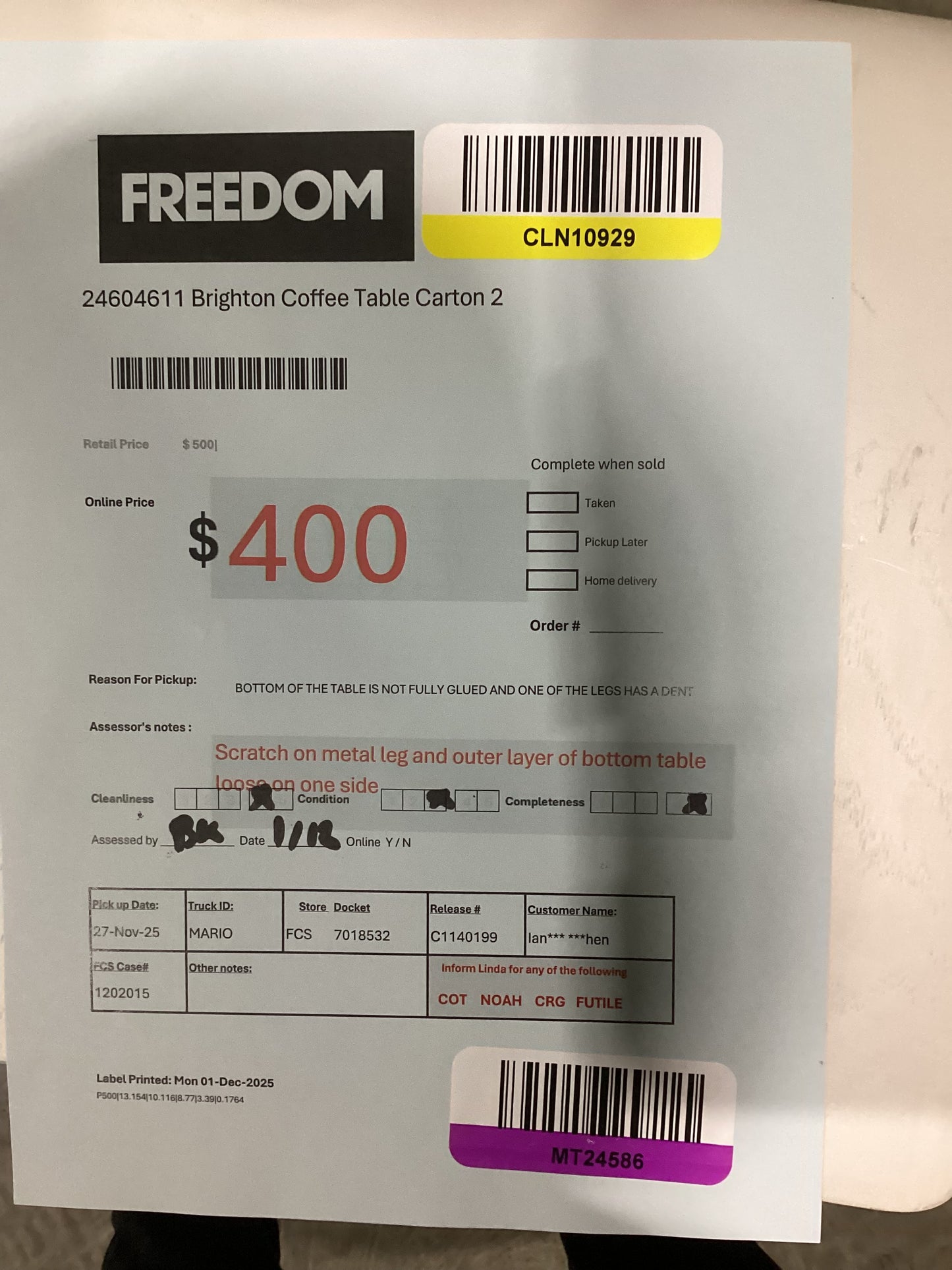 NSW MT24586 Brighton Coffee Table