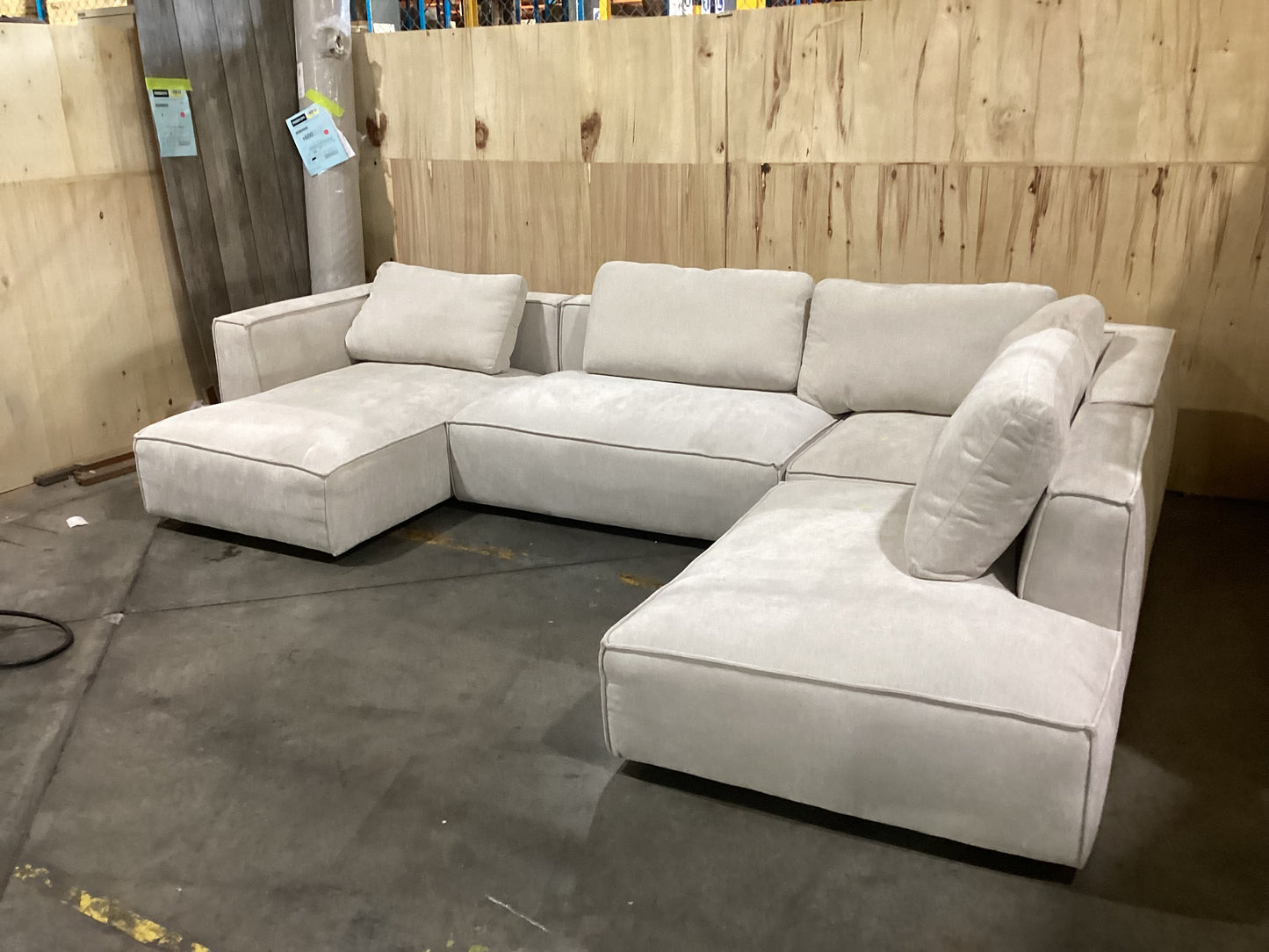 NSW MT24588 Apartment Modular LAF Chaise+Corner+End Terminal  RAF+ 2S Armless Glamour Natural