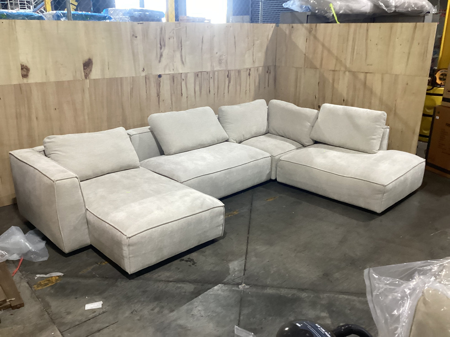 NSW MT24588 Apartment Modular LAF Chaise+Corner+End Terminal  RAF+ 2S Armless Glamour Natural