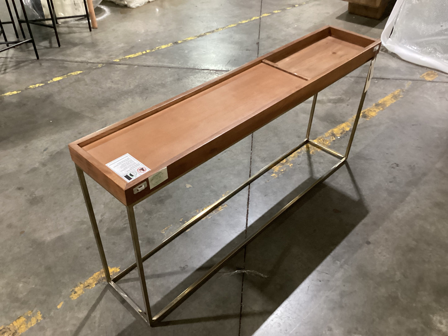 NSW CLN10965 Recess Console Table Base Natural (No Top)