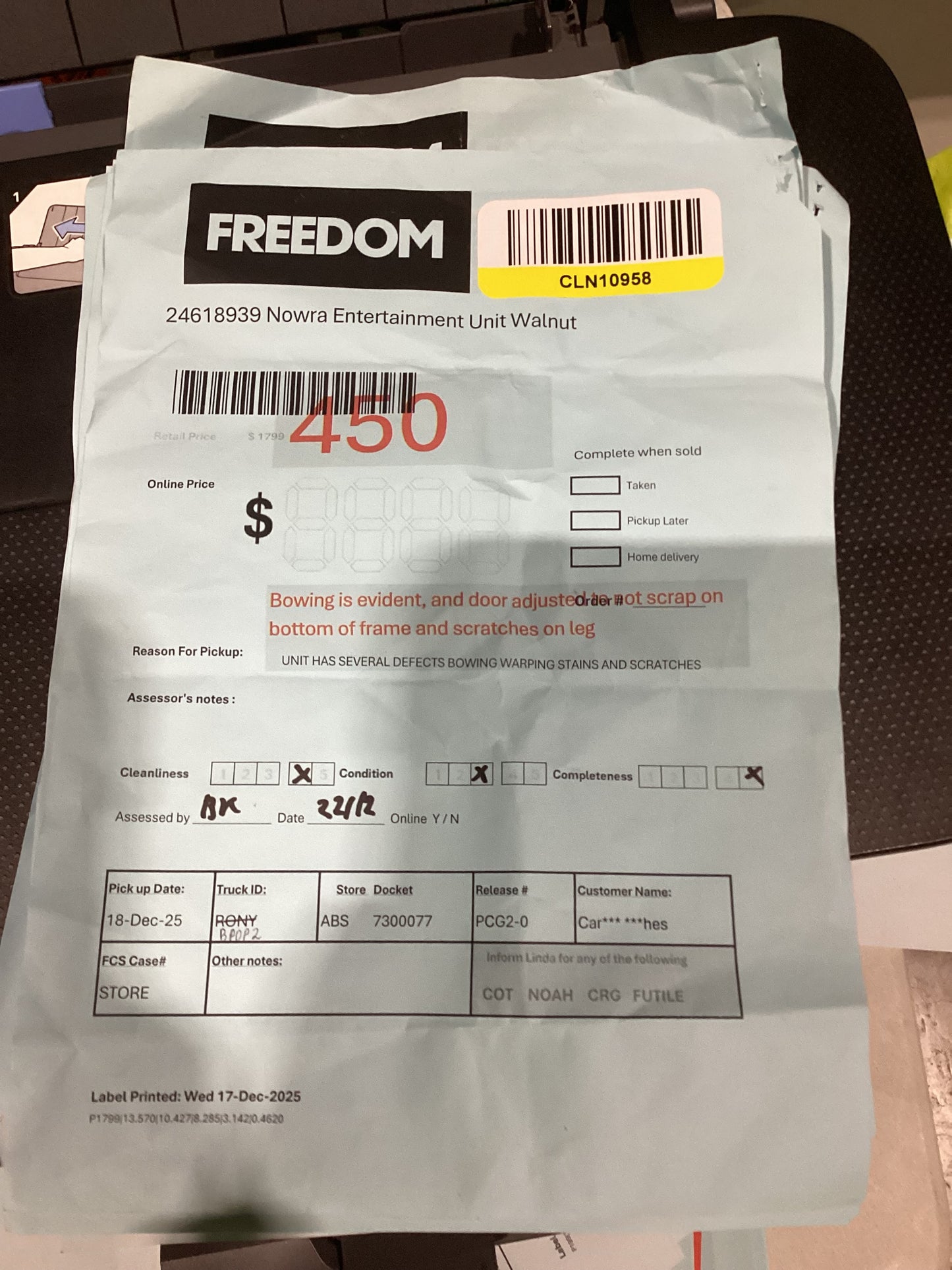 NSW CLN10958 Nowra Entertainment Unit Walnut