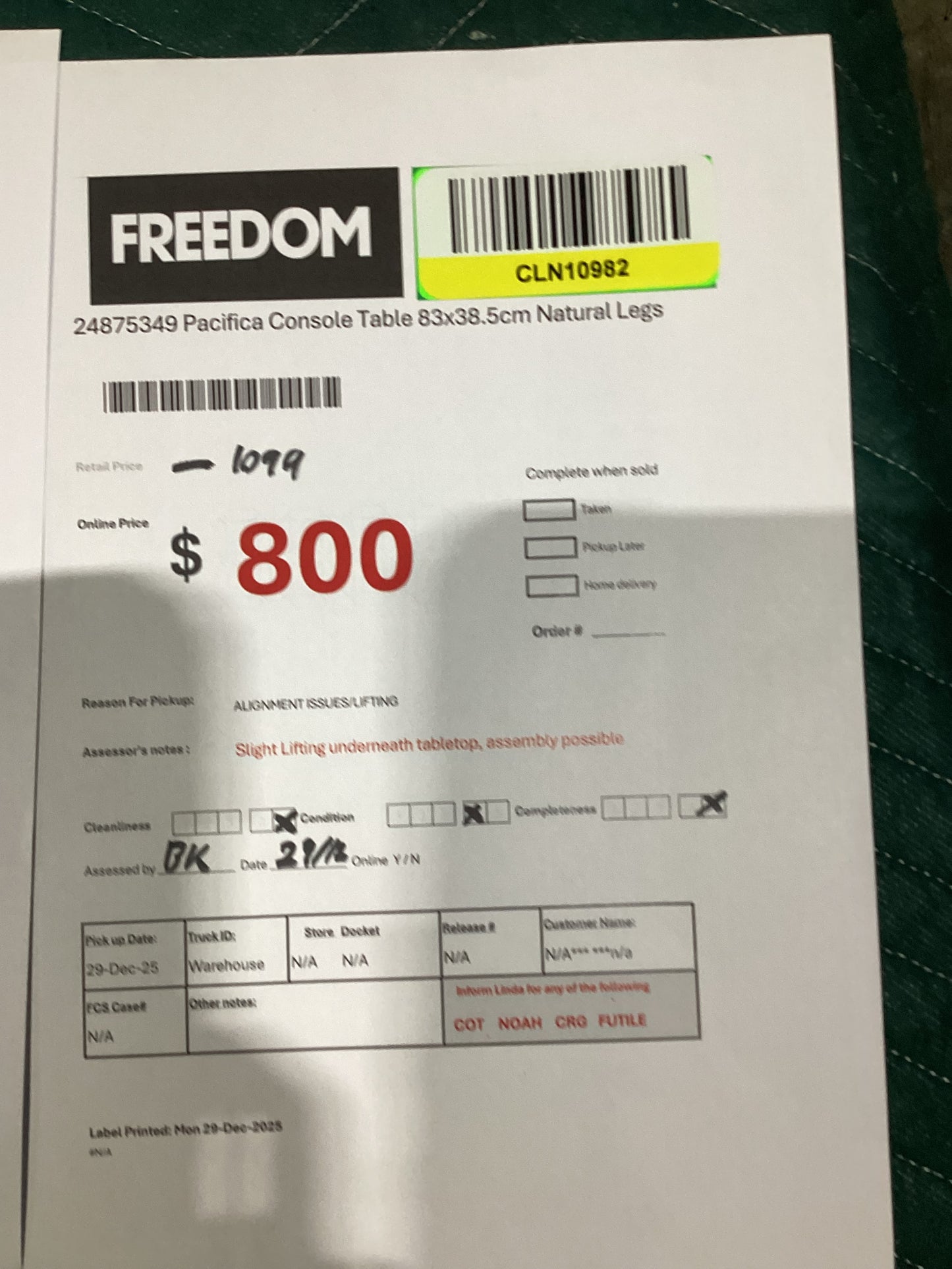 NSW MT24613 Pacifica Console Table