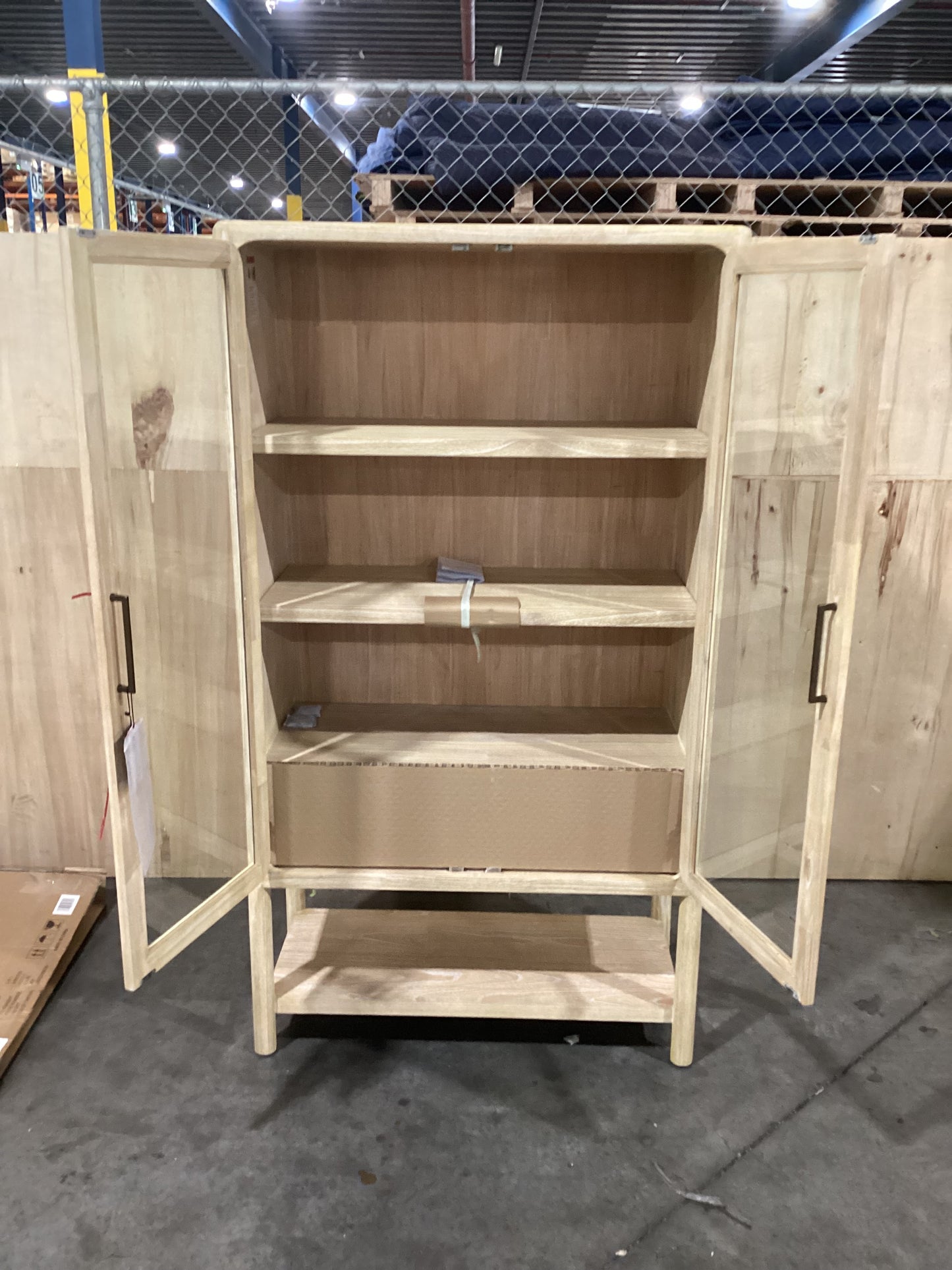 NSW PRN20405 Riviera Display Cabinet 100x45cm Natural