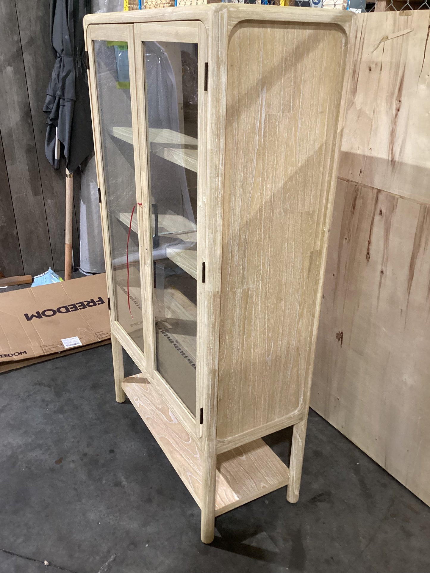 NSW PRN20405 Riviera Display Cabinet 100x45cm Natural