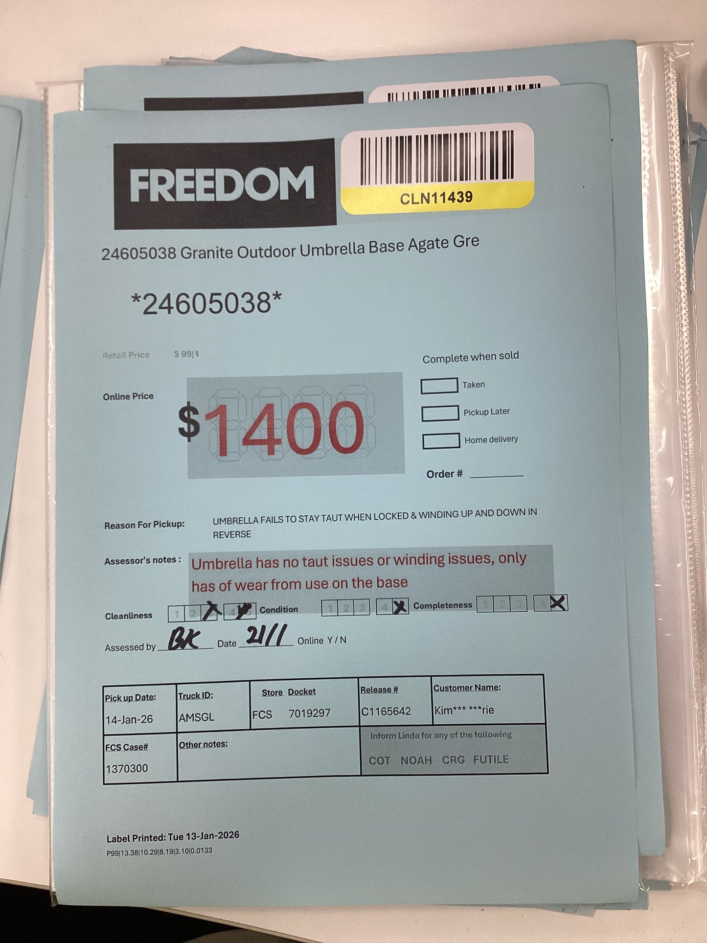 NSW MT24621 Sierra Outdoor Umbrella 300cm O'Bravia Charcoal