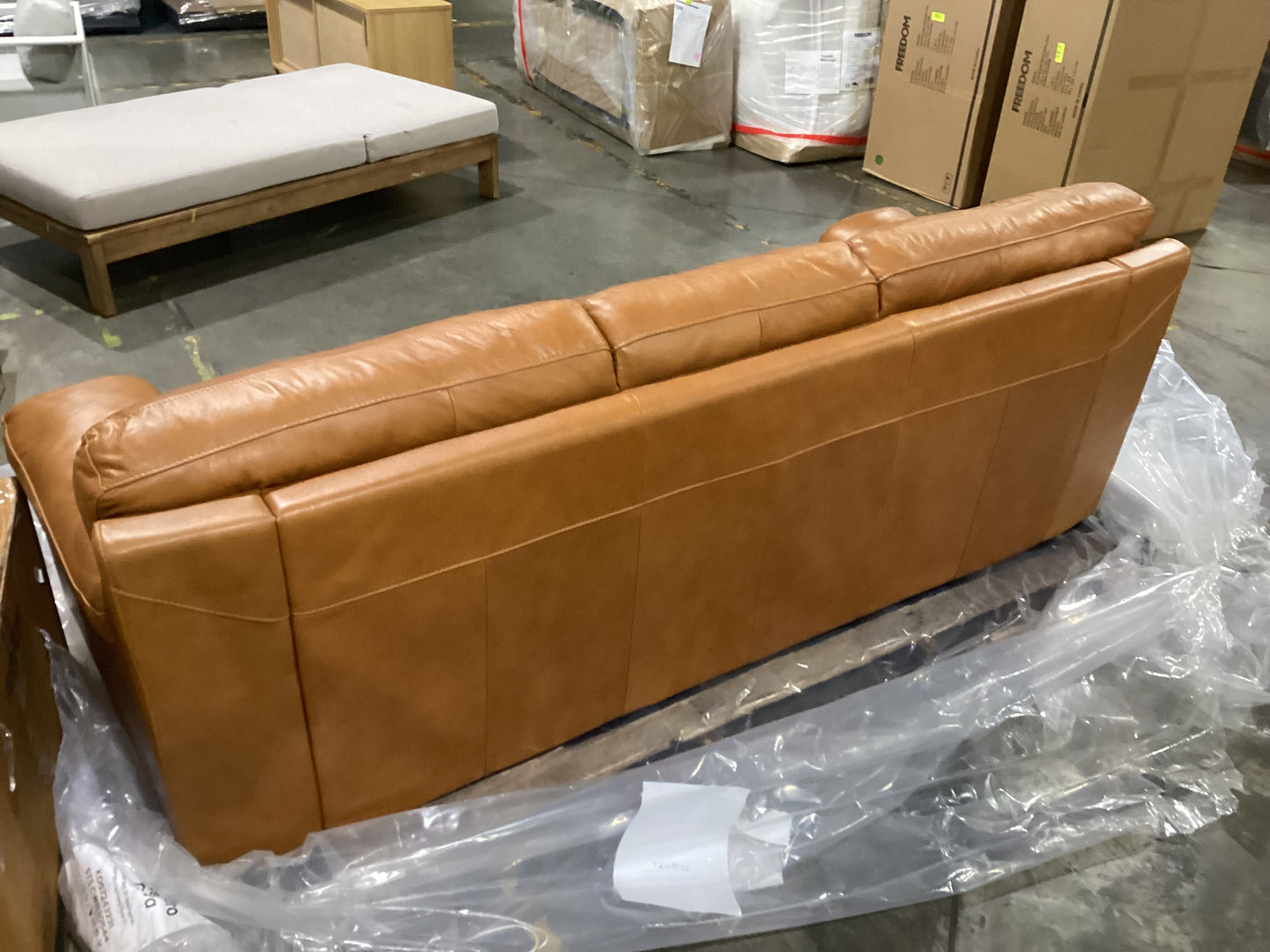 NSW CLN11467 Barret Sofa Bed 3S Memphis Caramel Memory Foam