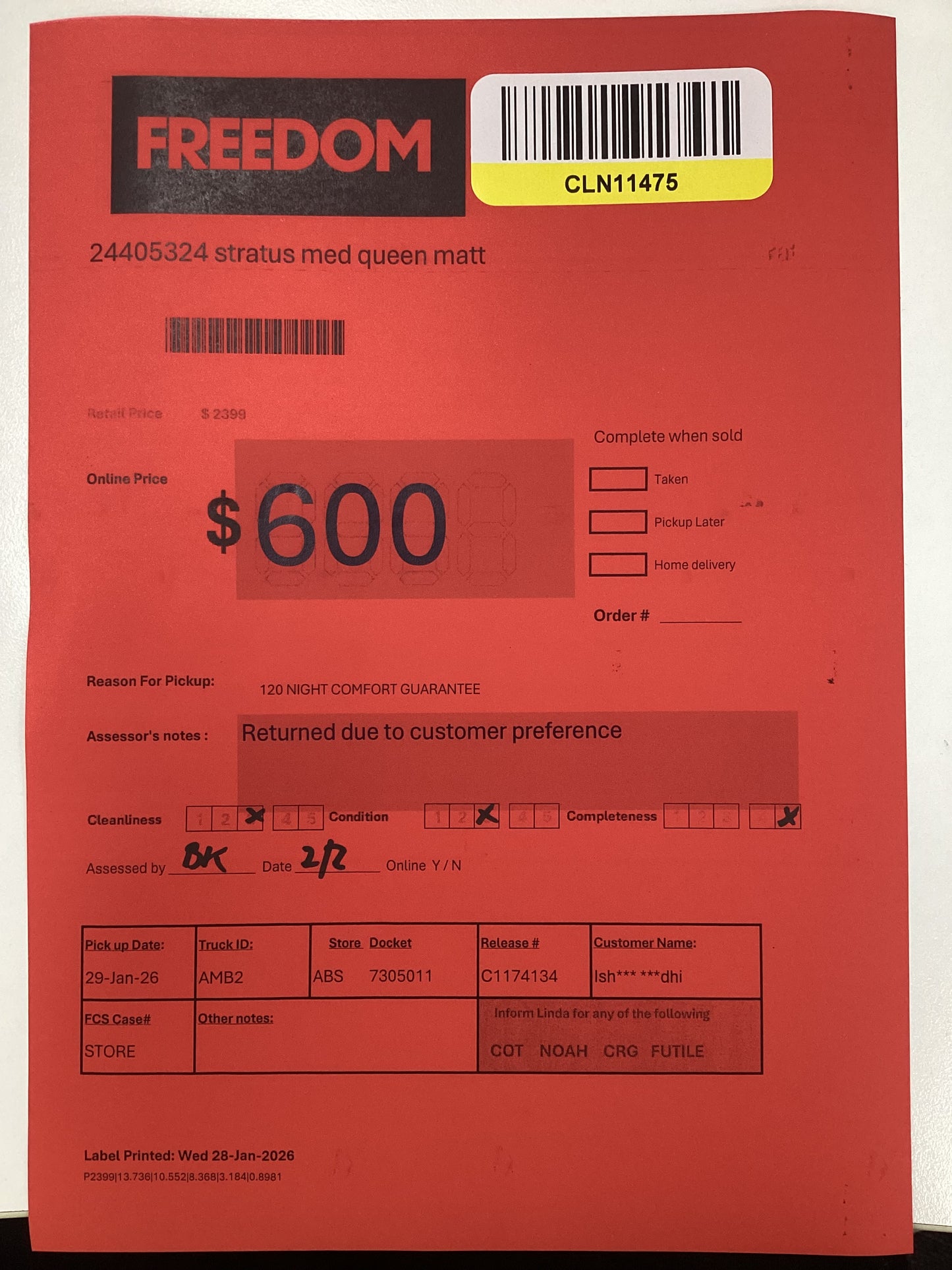 NSW CLN11475 Stratus Medium Queen Mattress