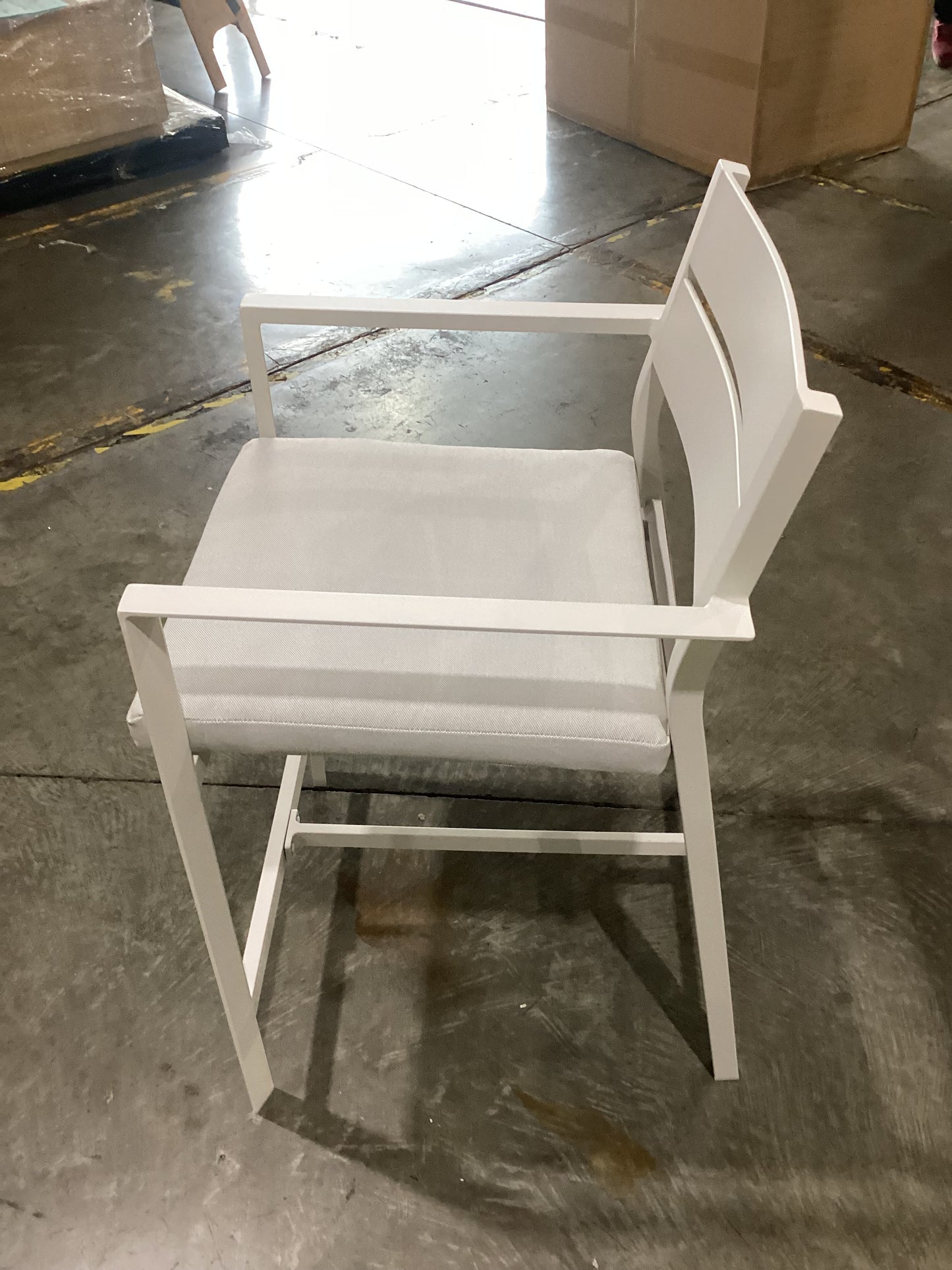 NSW CLN11545 Ataman Outdoor Bar Stool aluminium Off White