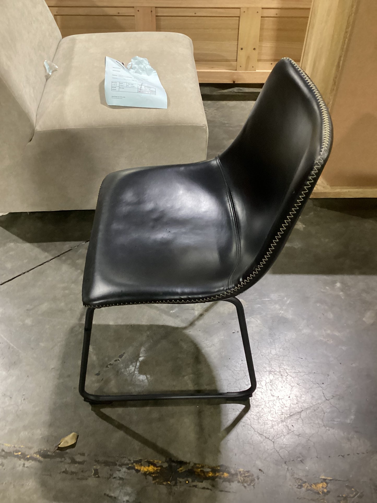 NSW CLN11598 Saddle Dining Chair Black