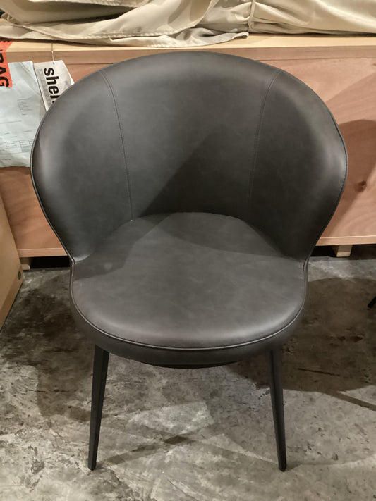 NSW PRN20480 Selena Carver Chair Vegan Leather Charcoal