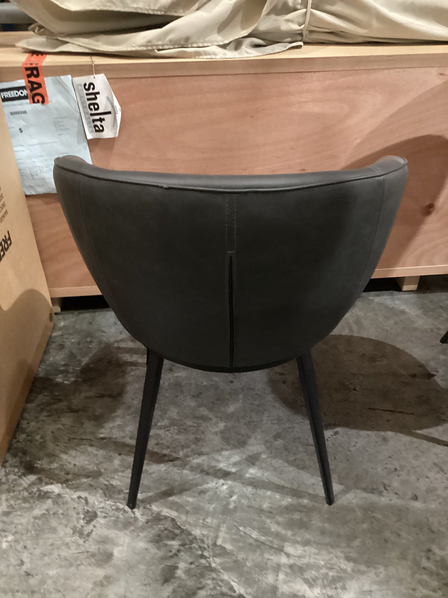 NSW PRN20480 Selena Carver Chair Vegan Leather Charcoal