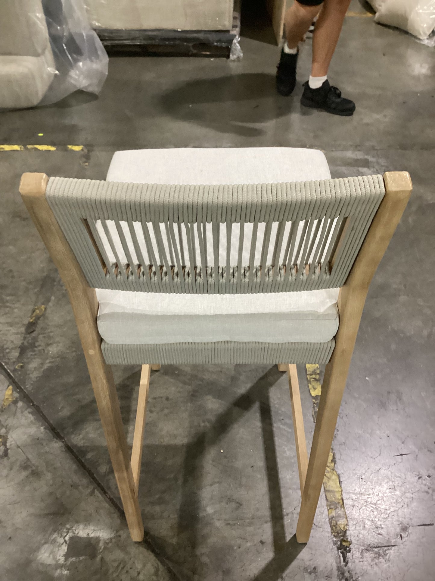 NSW CLN11651 Le Vent Outdoor Bar Stool Armless Acacia Natural