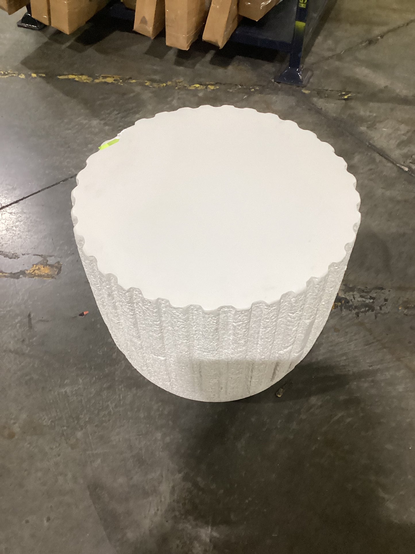 NSW CLN11675 Shaol Outdoor Side Table Round 51cm Concrete White