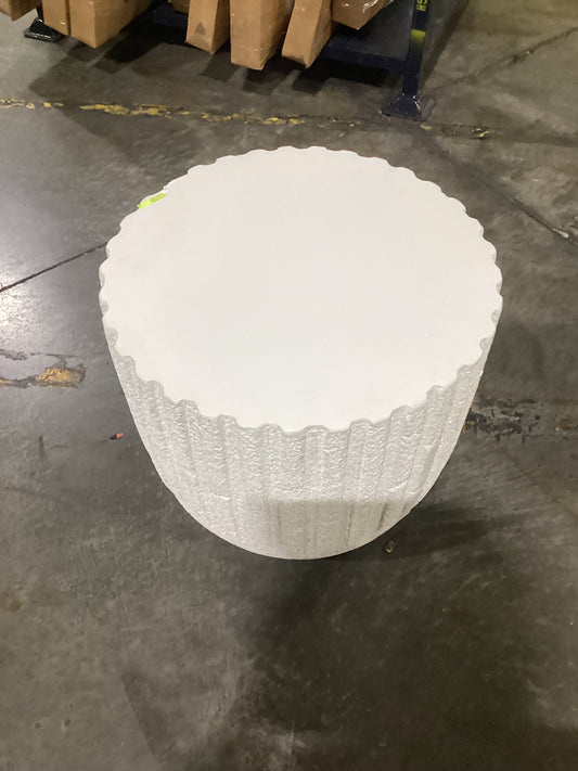 NSW CLN11675 Shaol Outdoor Side Table Round 51cm Concrete White