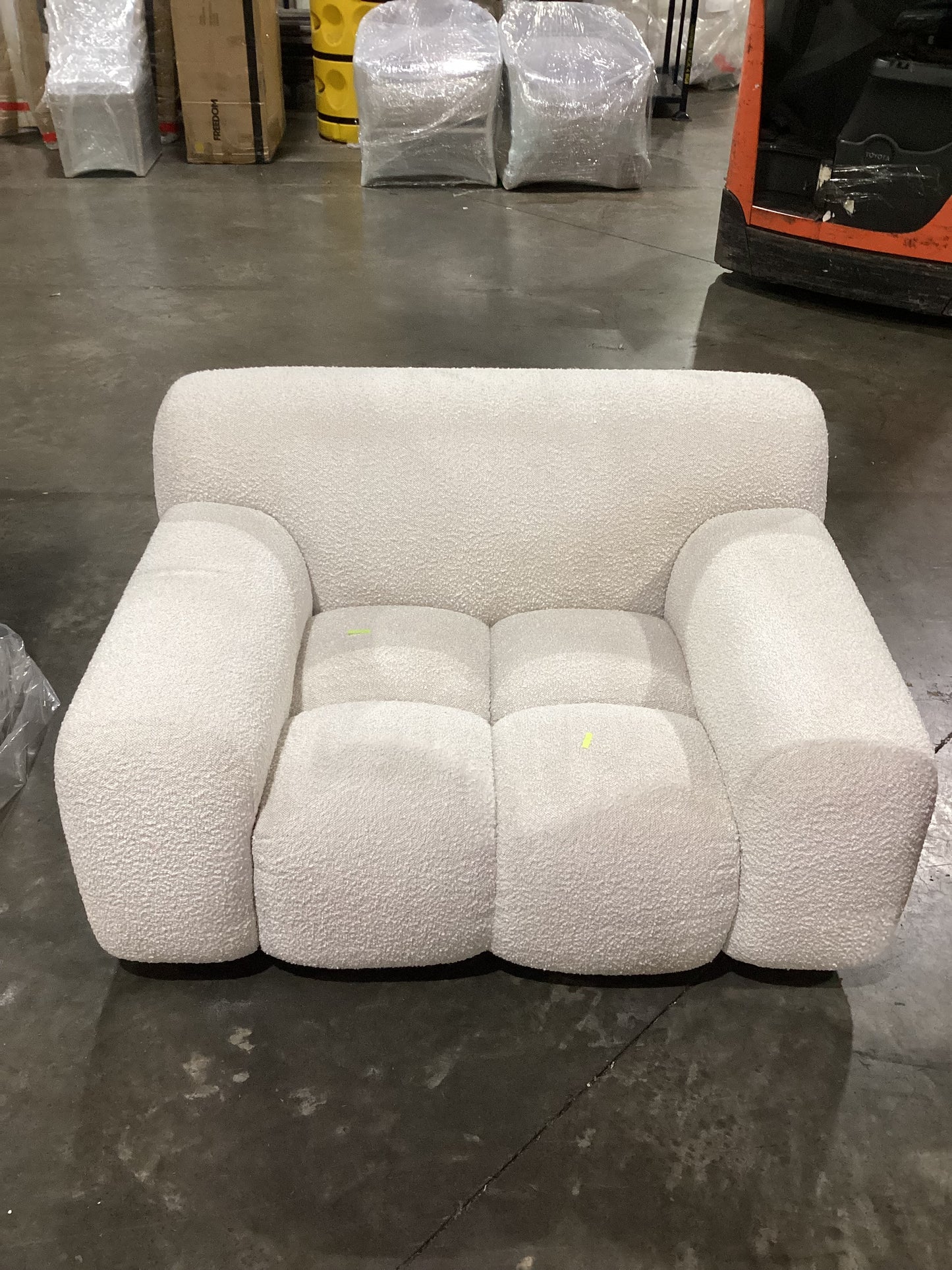 NSW CLN11691 Aero Armchair Jacquard Boucle Cream
