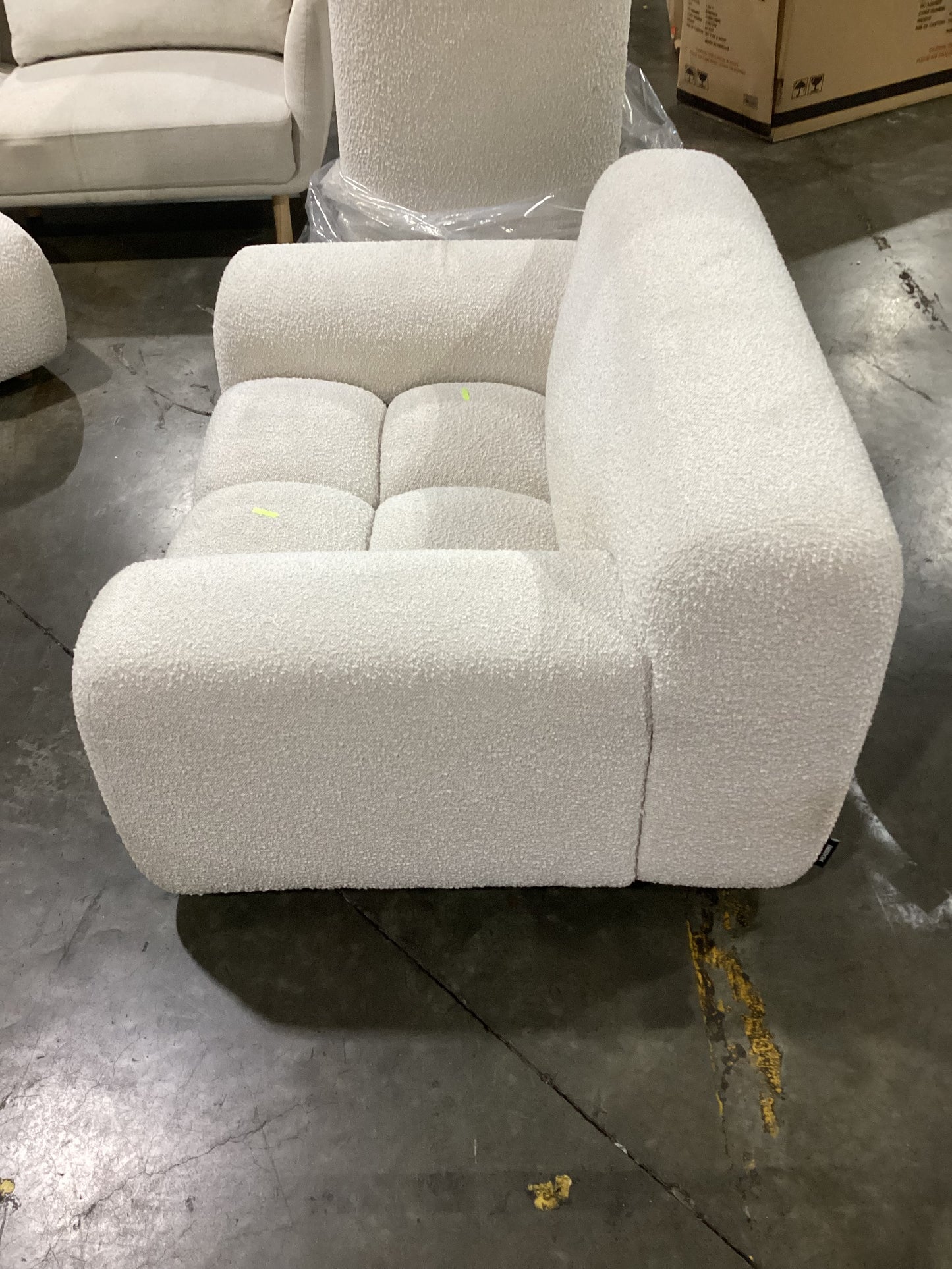 NSW CLN11691 Aero Armchair Jacquard Boucle Cream